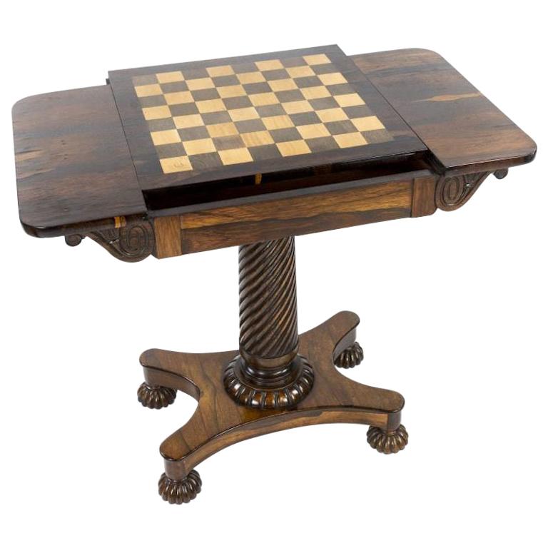 Regency Rosewood Chess and Occasional Table, Attributed to Gillows of Lancaster