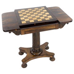 Antique Regency Rosewood Chess and Occasional Table, Attributed to Gillows of Lancaster