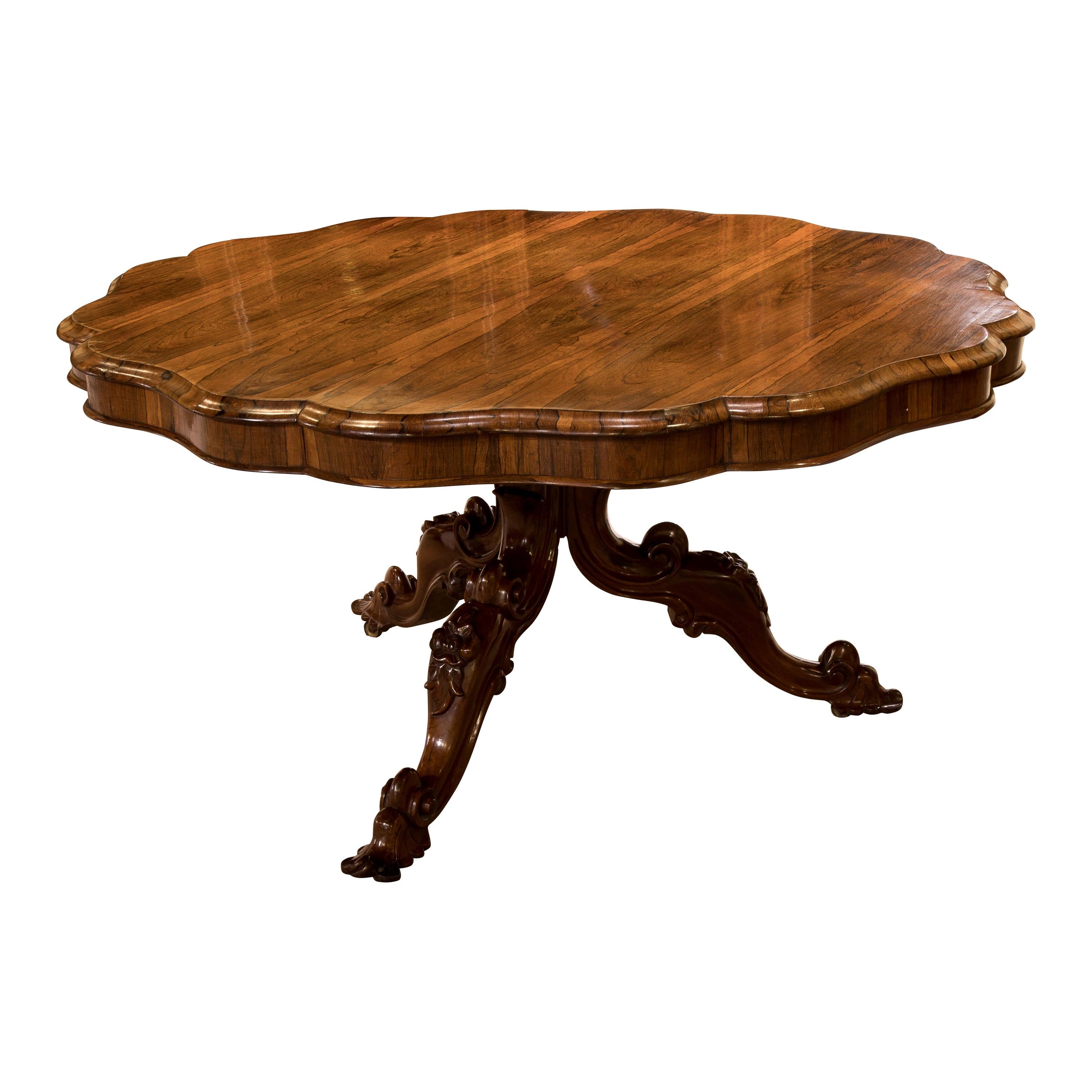 Regency Rosewood Circular Tilt-Top Breakfast Table For Sale