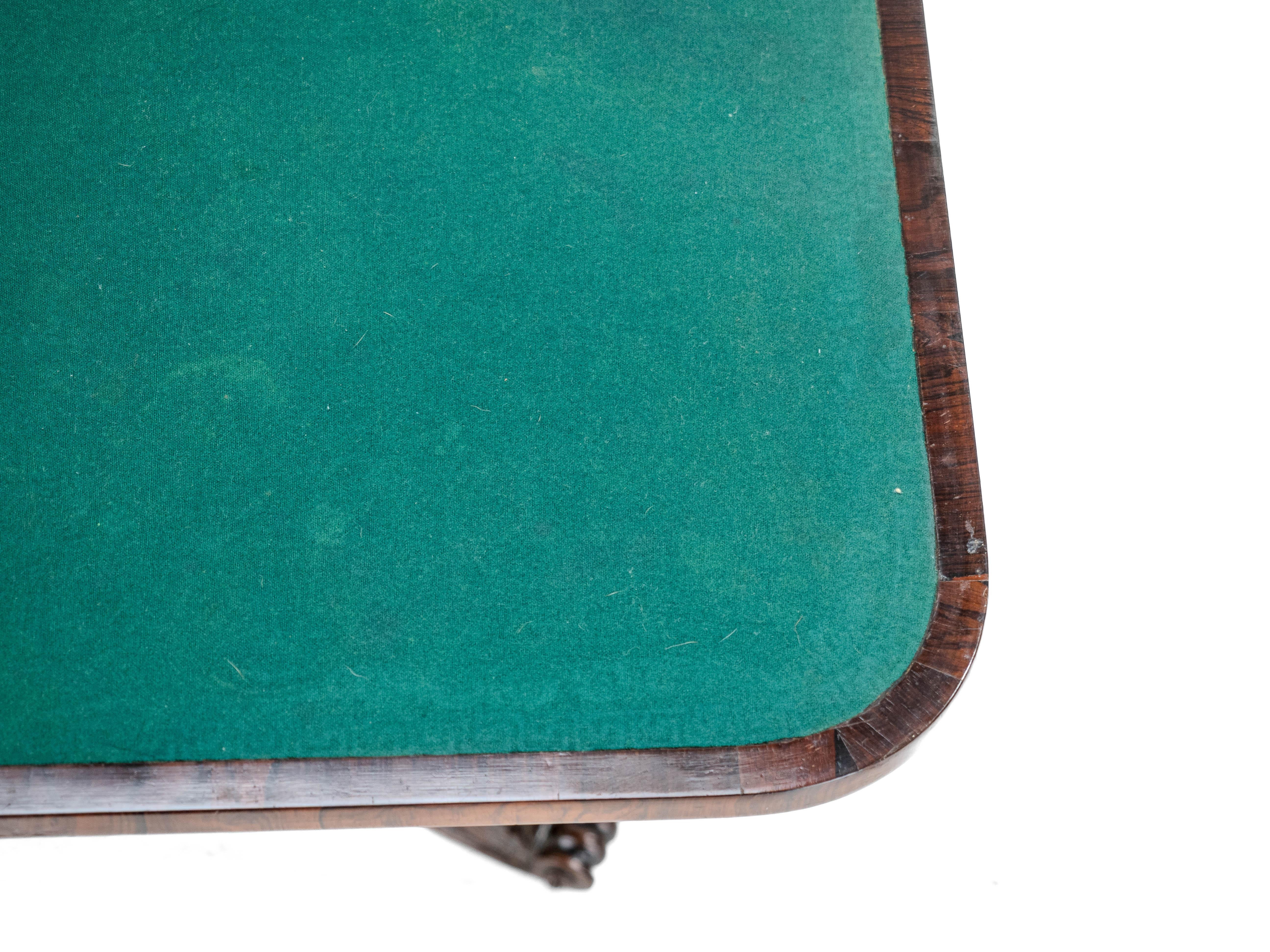 Regency Rosewood Console Fold Over Games Card Table circa 1820 (Georgian) 5