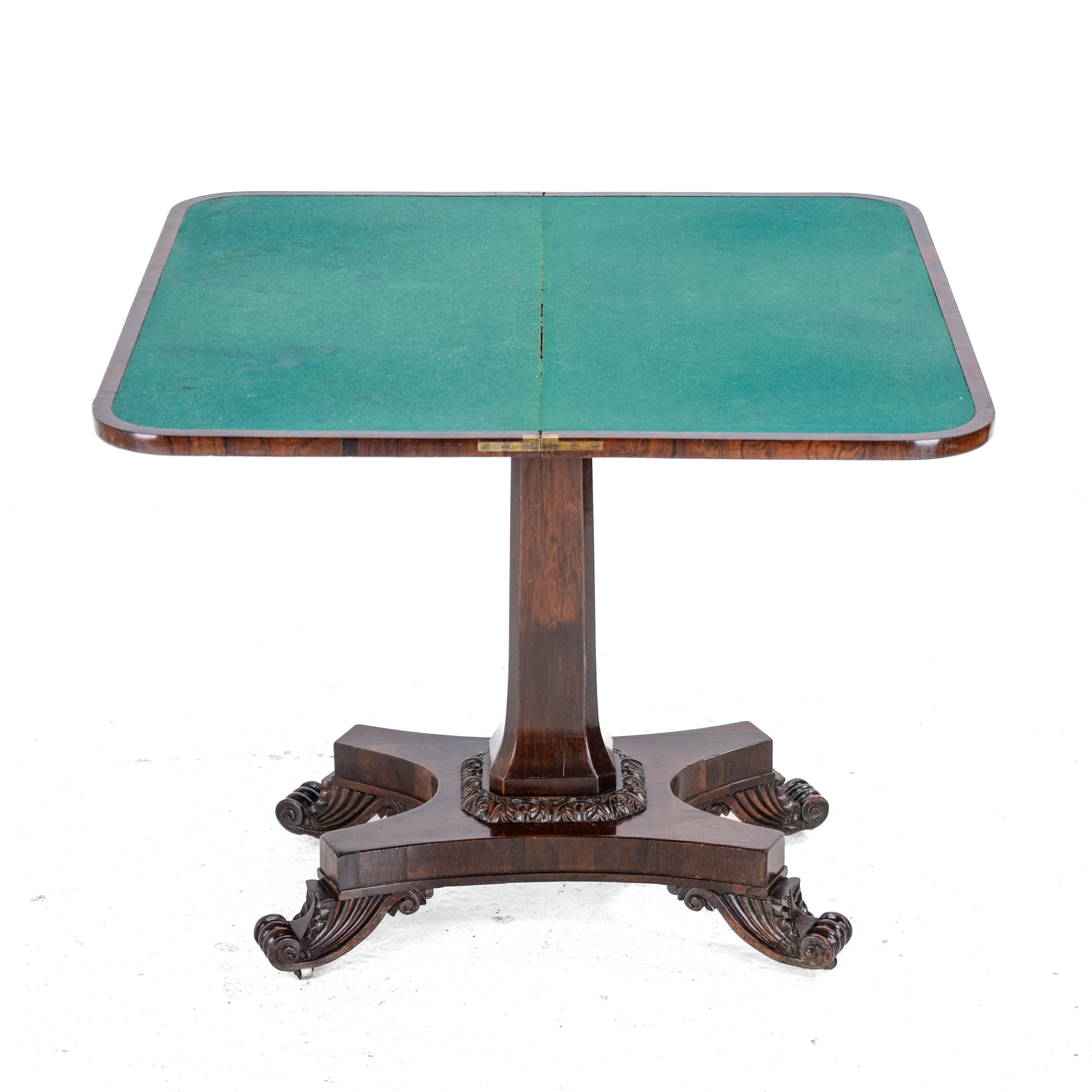 Regency Rosewood Console Fold Over Games Card Table circa 1820 (Georgian) 9