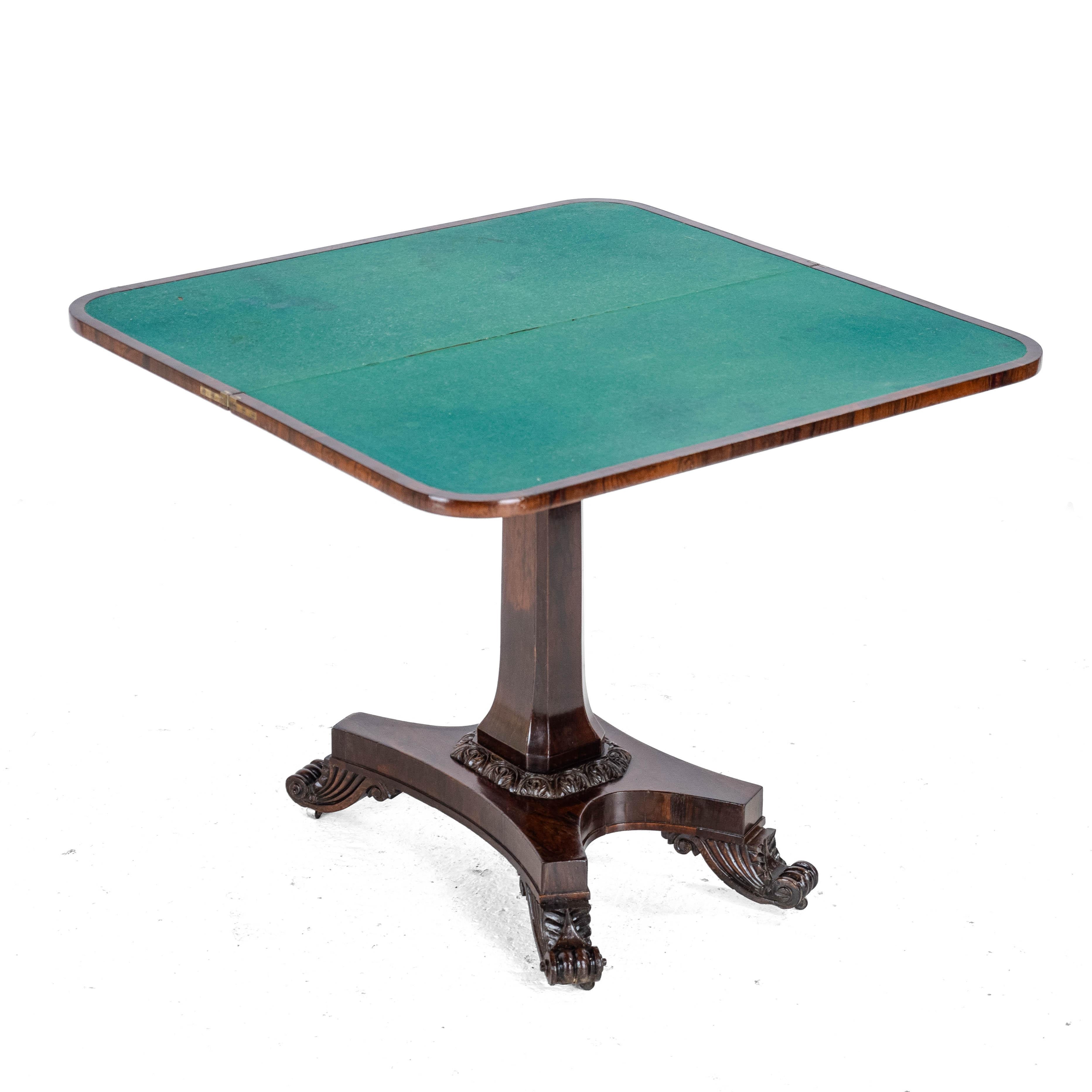 Regency Rosewood Console Fold Over Games Card Table circa 1820 (Georgian) 10