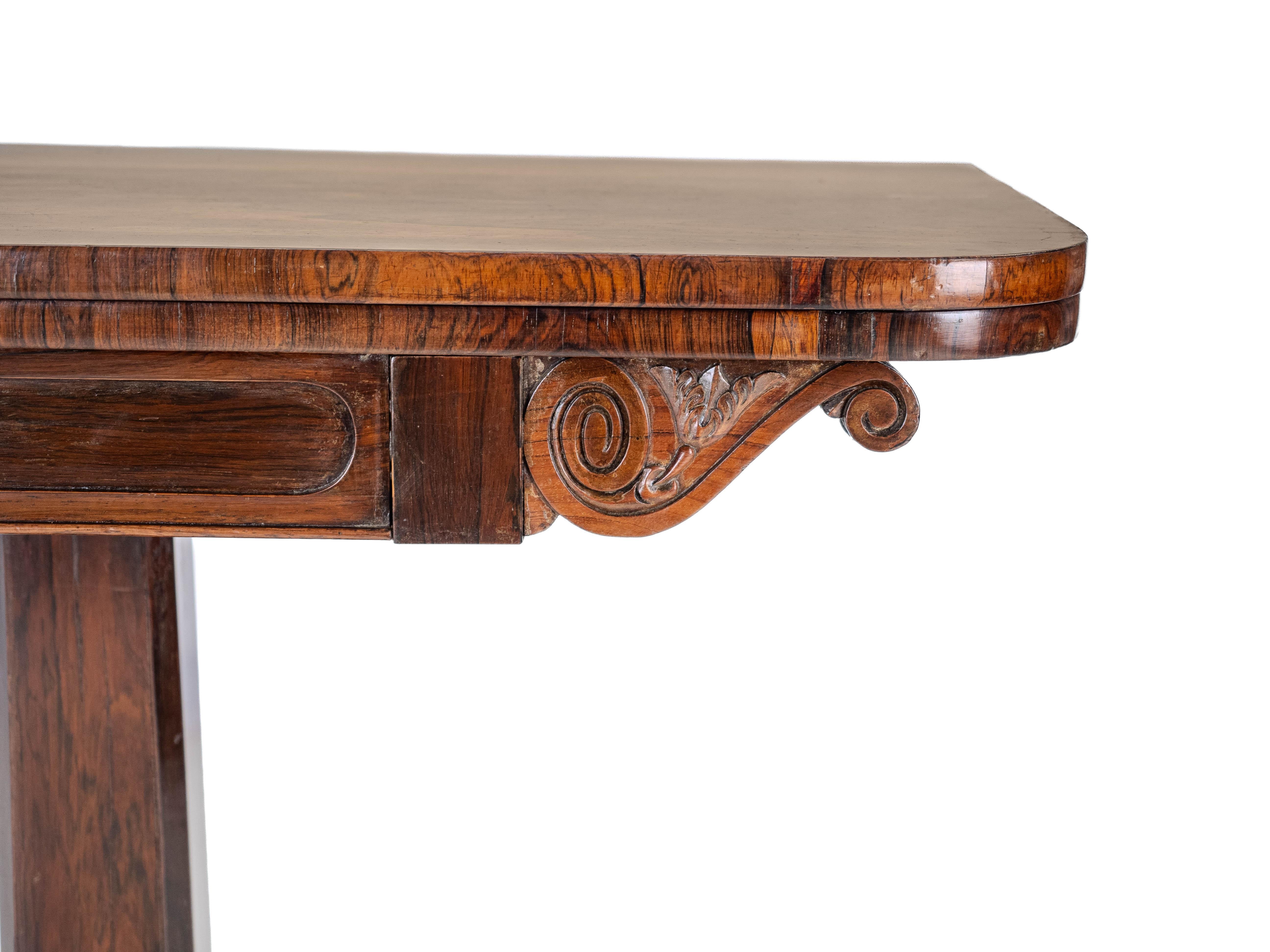 Regency Rosewood Console Fold Over Games Card Table circa 1820 (Georgian) 11