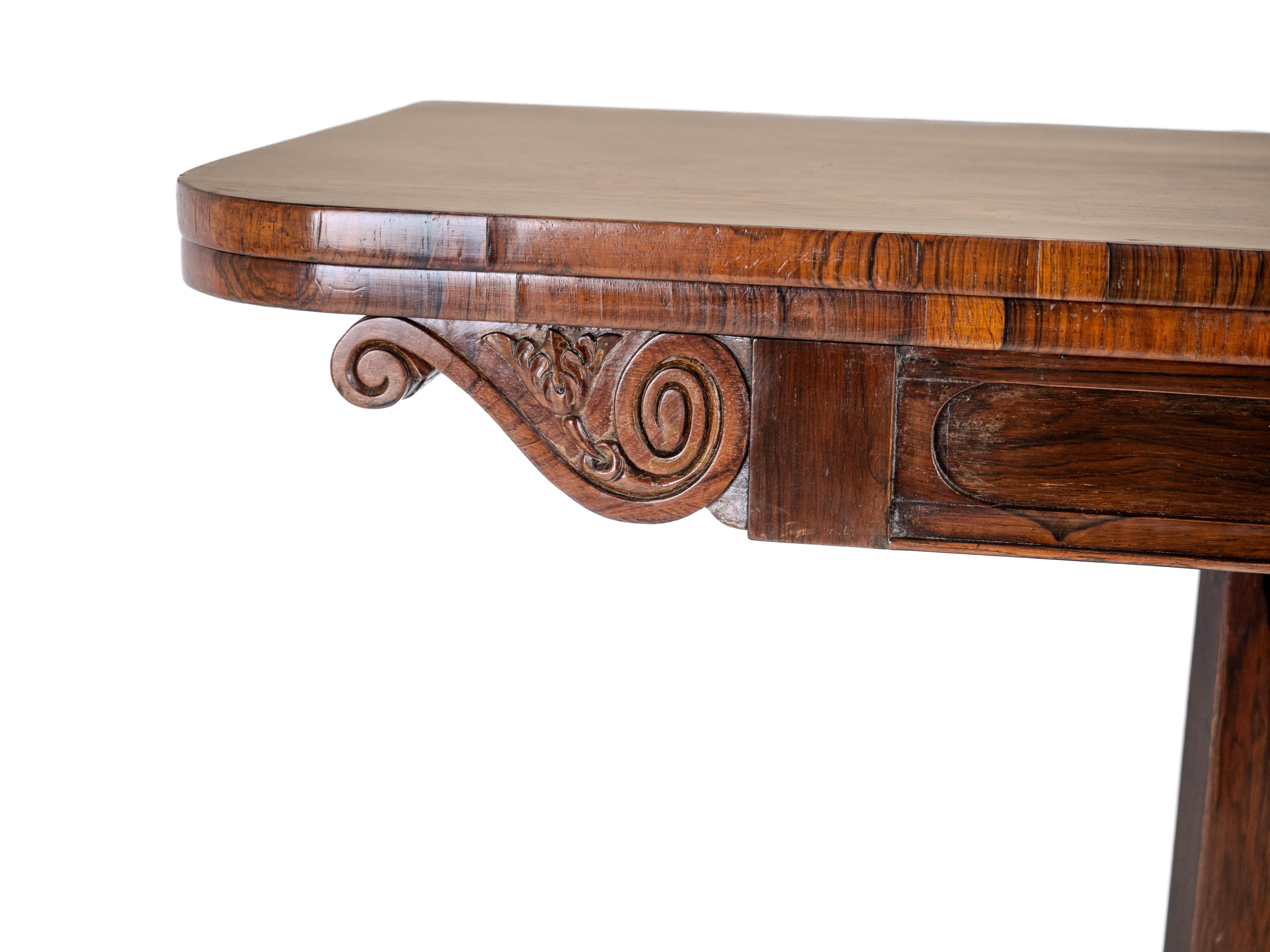 Regency Rosewood Console Fold Over Games Card Table circa 1820 (Georgian) 12