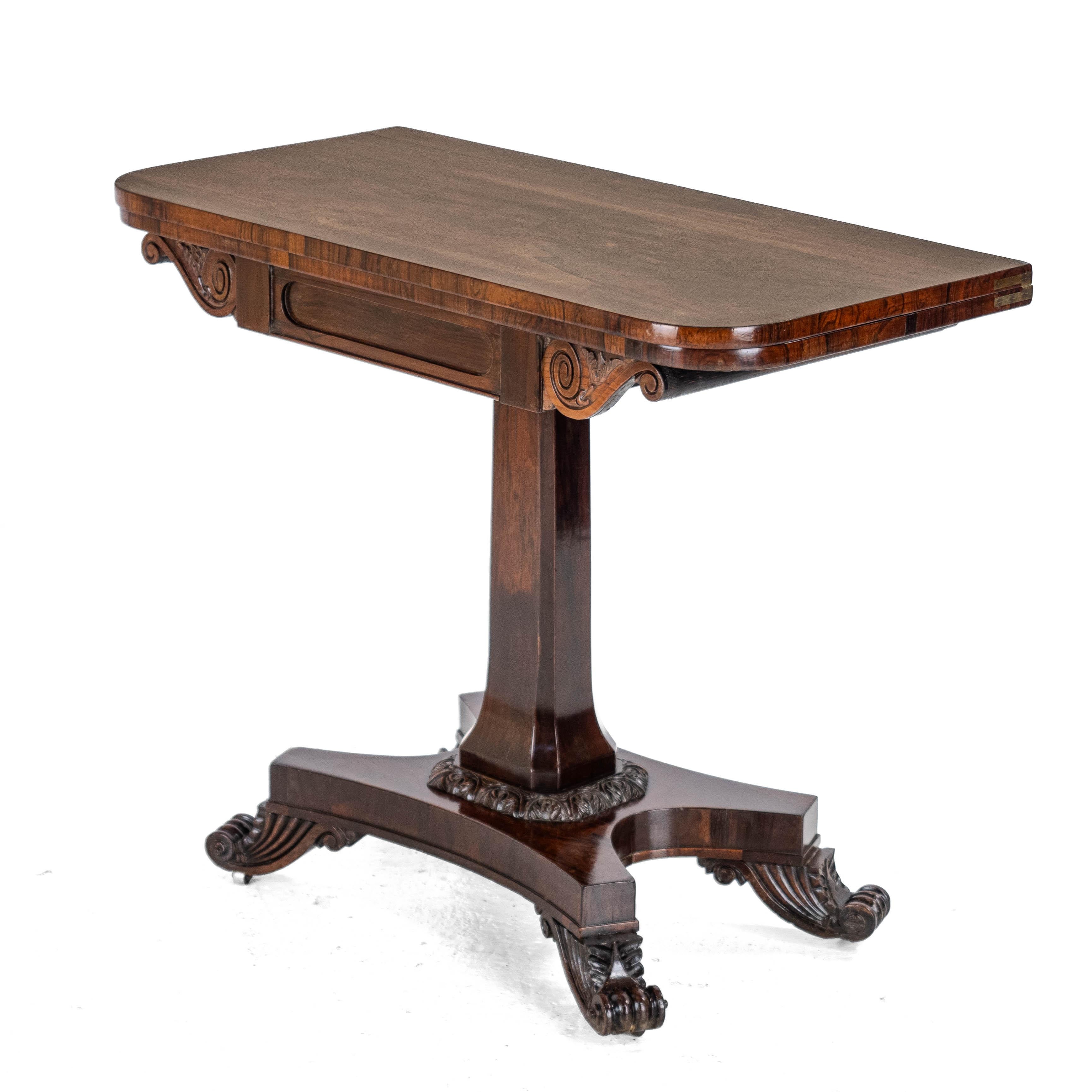 Regency Rosewood Console Fold Over Games Card Table circa 1820 (Georgian) 1