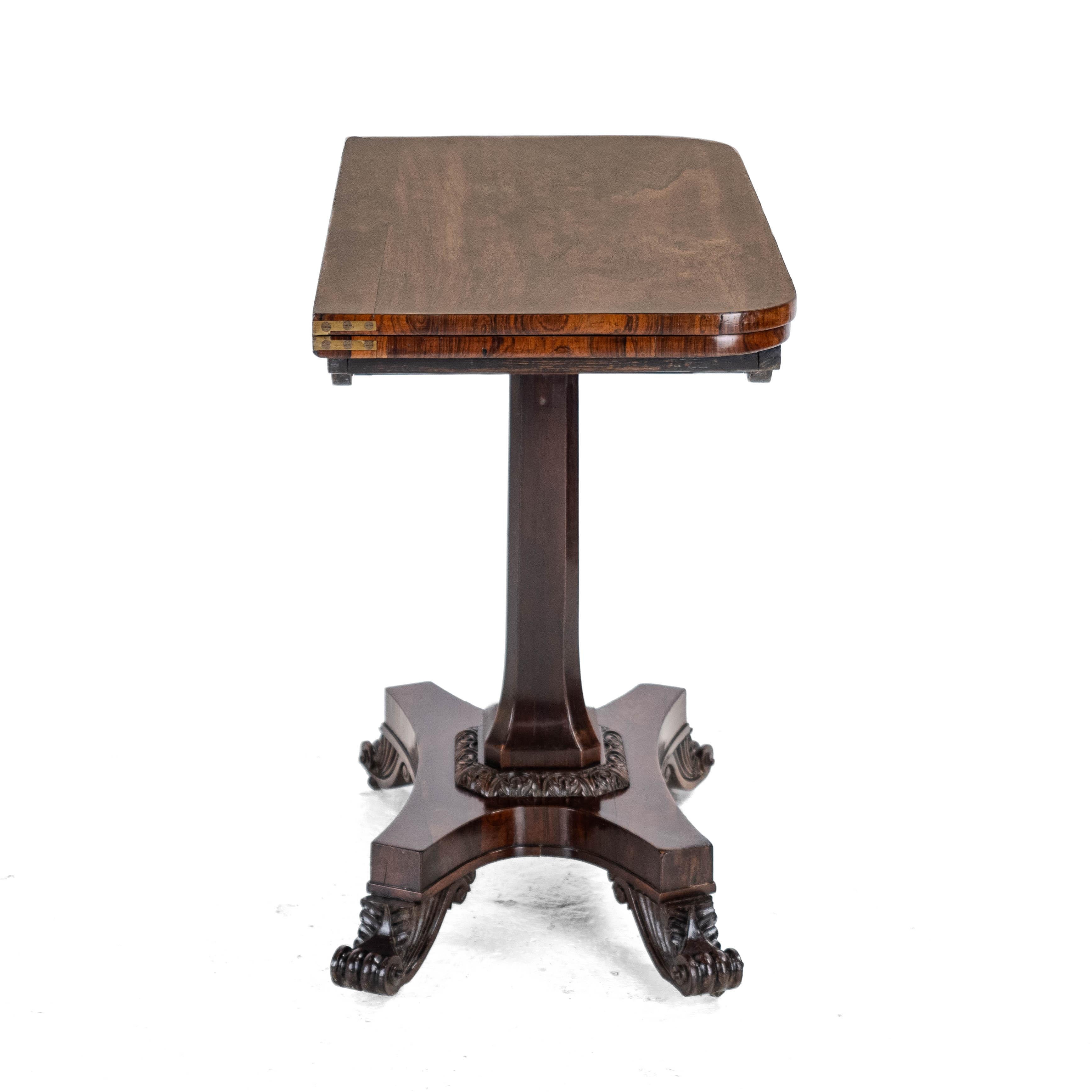 Regency Rosewood Console Fold Over Games Card Table circa 1820 (Georgian) 3