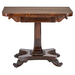 Regency Rosewood Console Fold Over Games Card Table circa 1820 (Georgian)