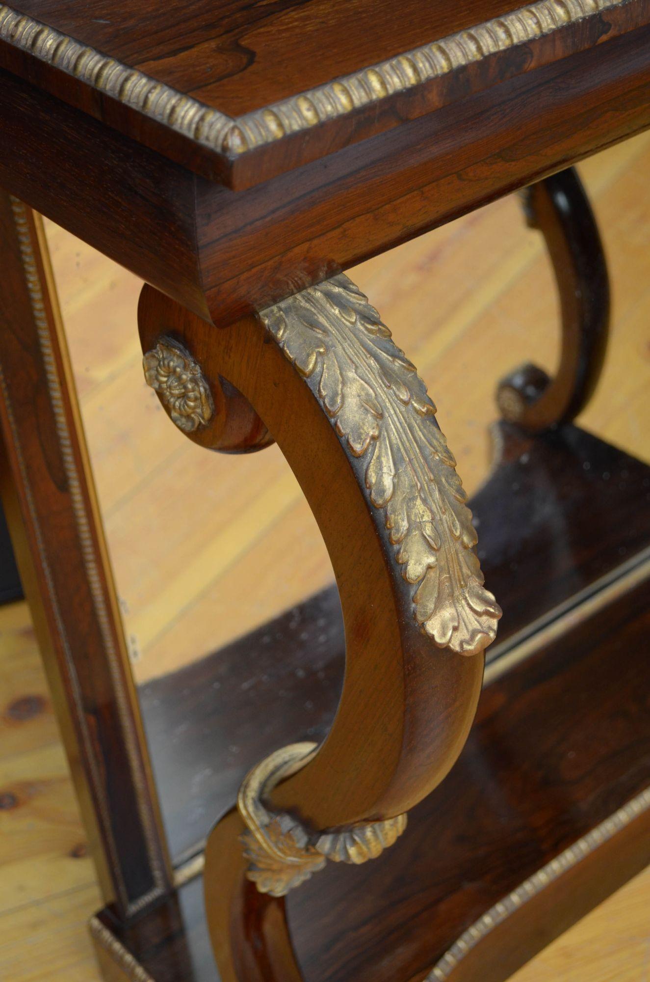 Regency Rosewood Console Table For Sale 9