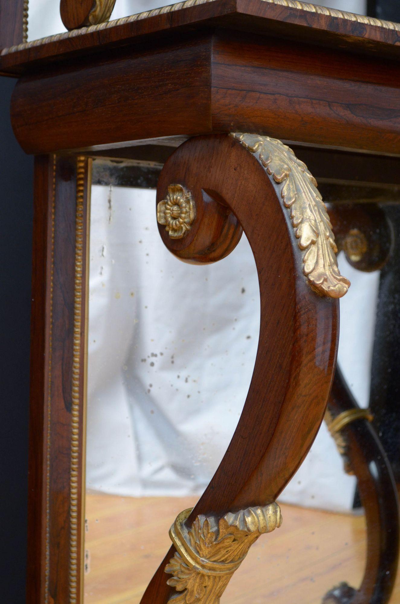 Regency Rosewood Console Table For Sale 8