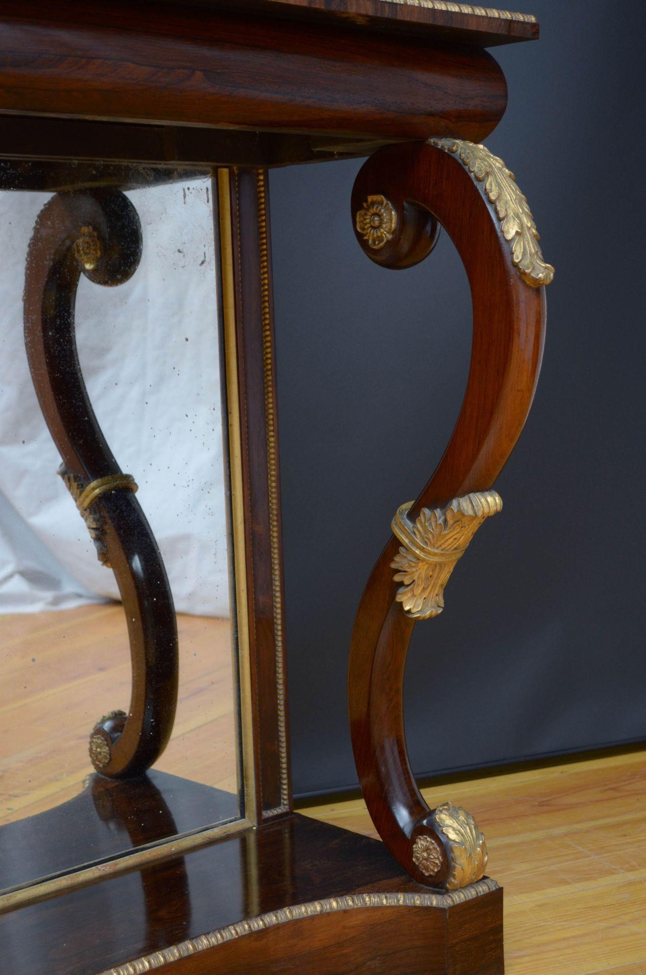 Regency Rosewood Console Table For Sale 12