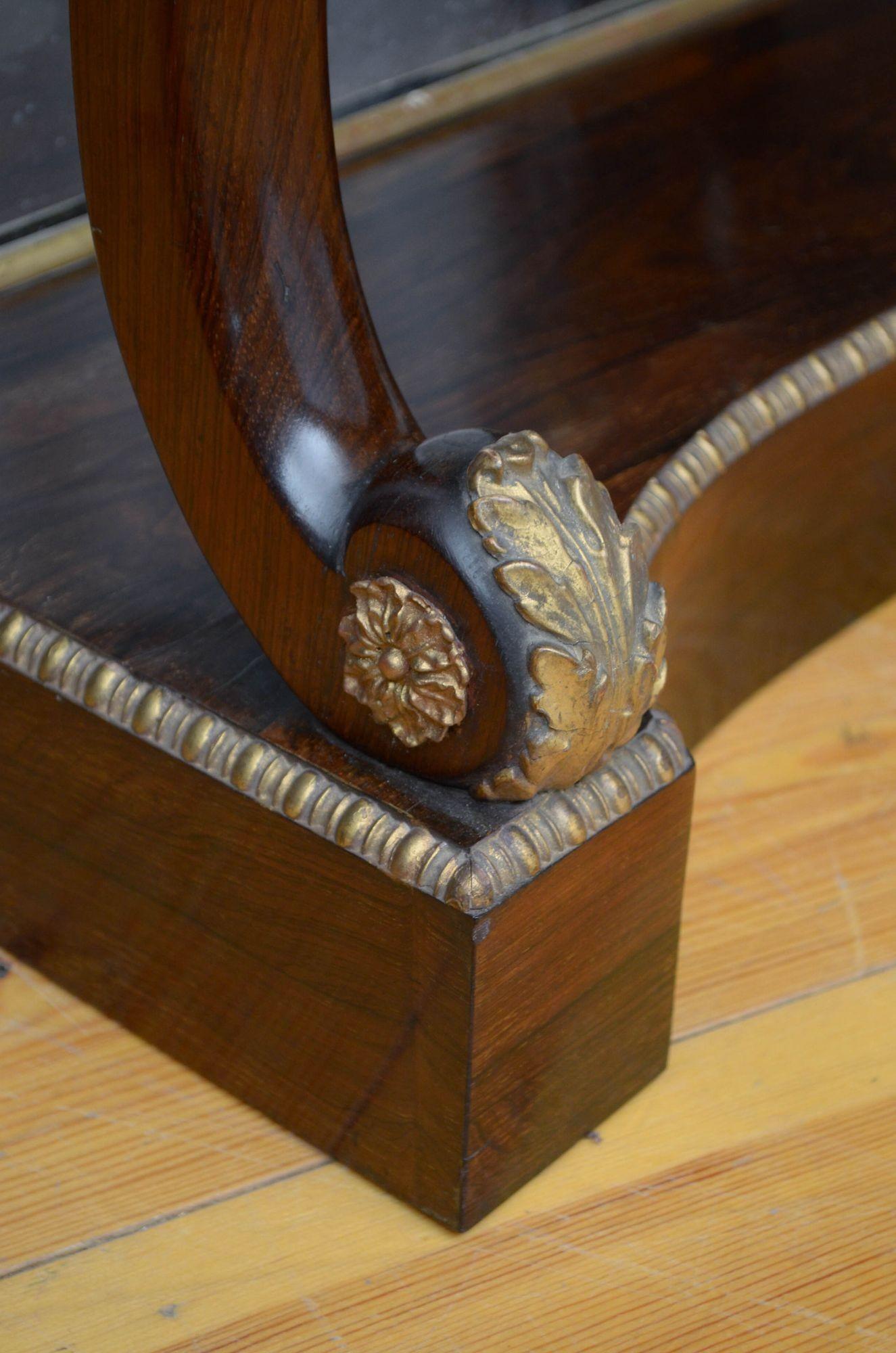 Regency Rosewood Console Table For Sale 11