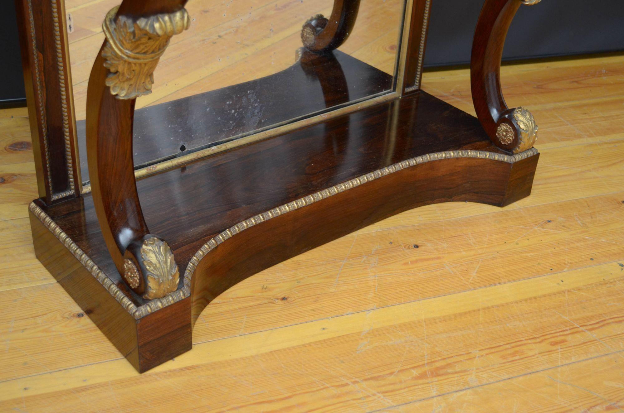 Regency Rosewood Console Table For Sale 13