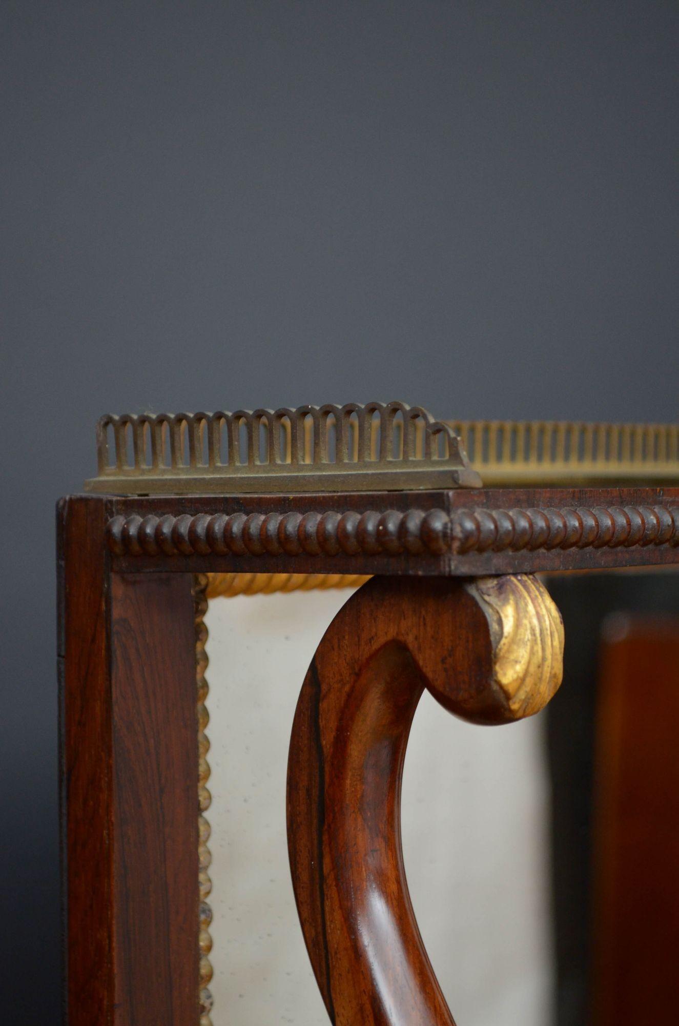 Regency Rosewood Console Table In Good Condition For Sale In Whaley Bridge, GB