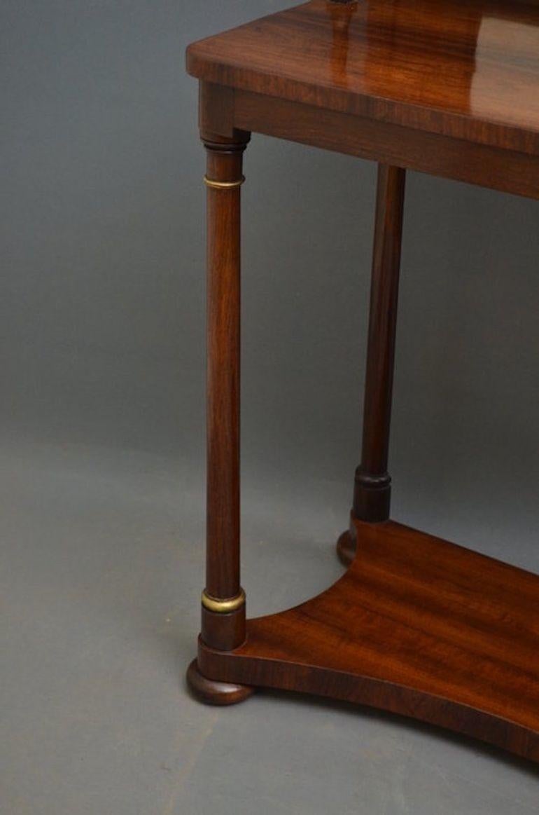 Regency Rosewood Console Table, Hall Table For Sale 1