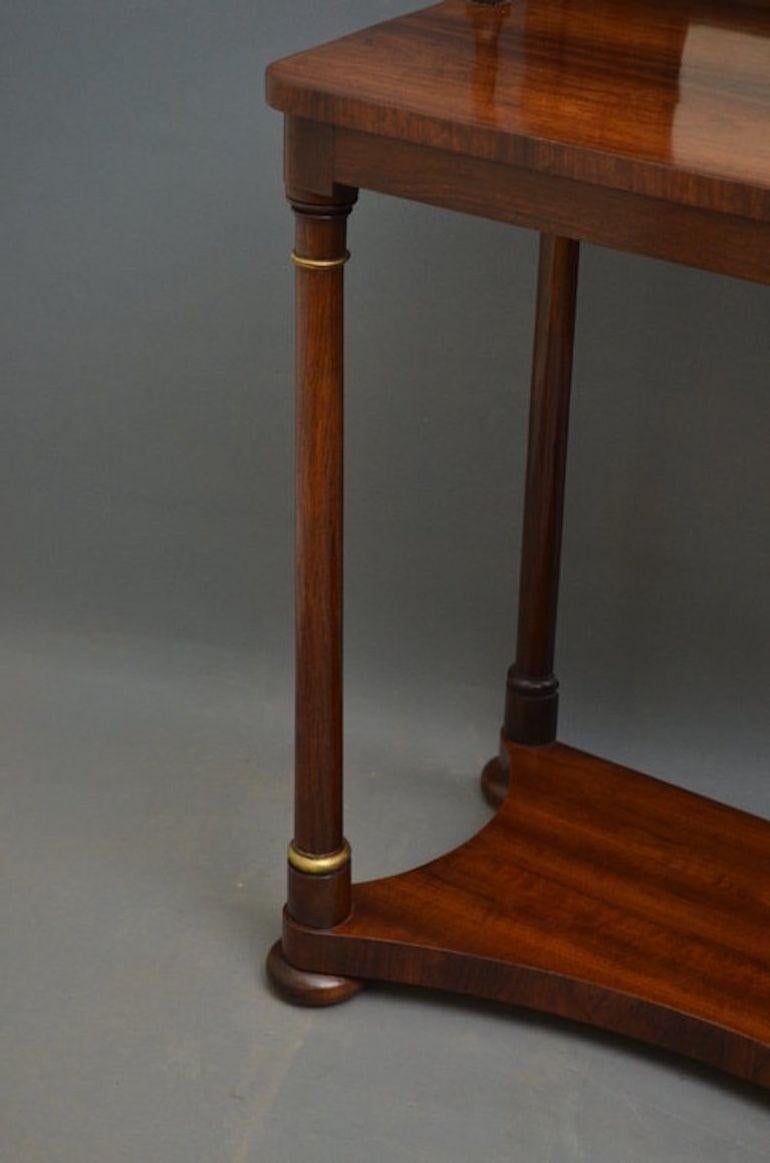 Regency Rosewood Console Table - Hall Table For Sale 1