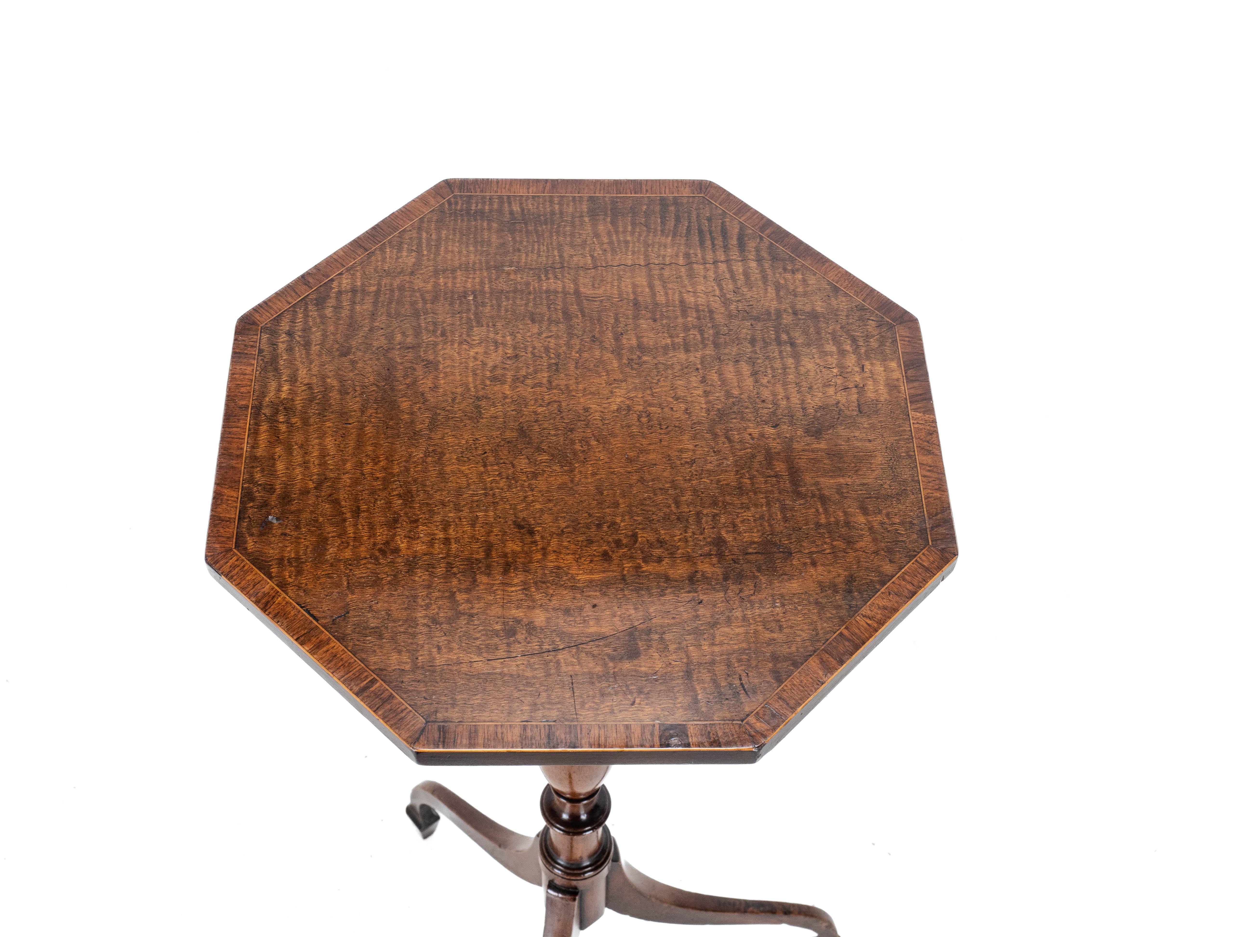 19th Century Regency Rosewood Crossbanded Mahogany Octagonal Wine Table C1810 (Georgian)