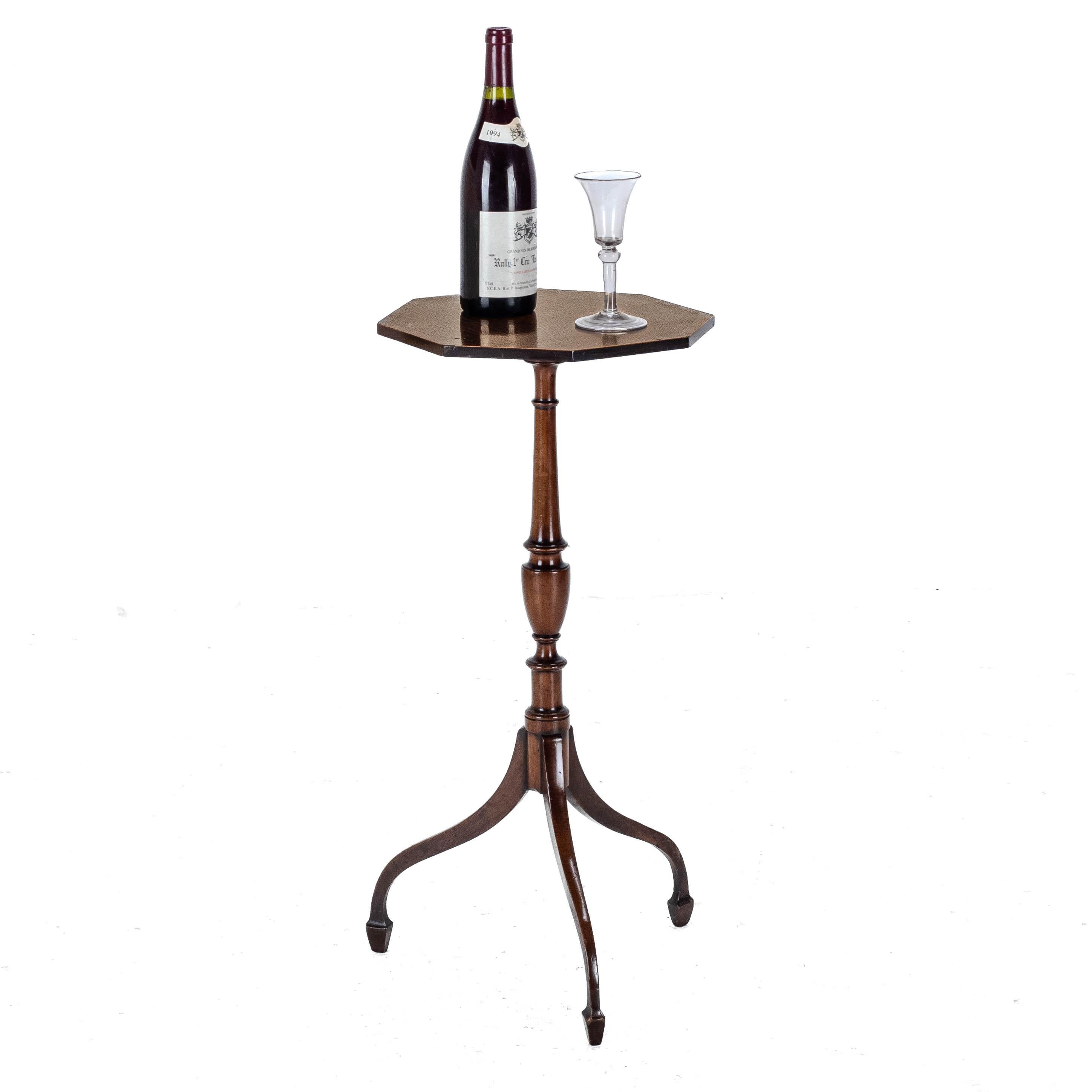 English Regency Rosewood Crossbanded Mahogany Octagonal Wine Table C1810 (Georgian)