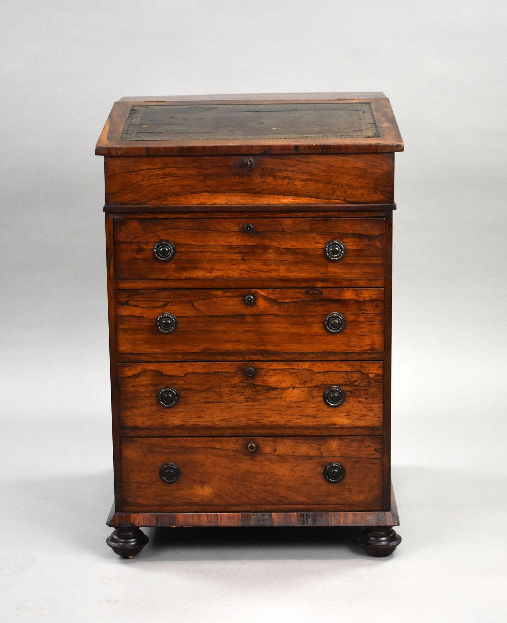 Regency Rosewood Davenport In Good Condition For Sale In Chelmsford, Essex