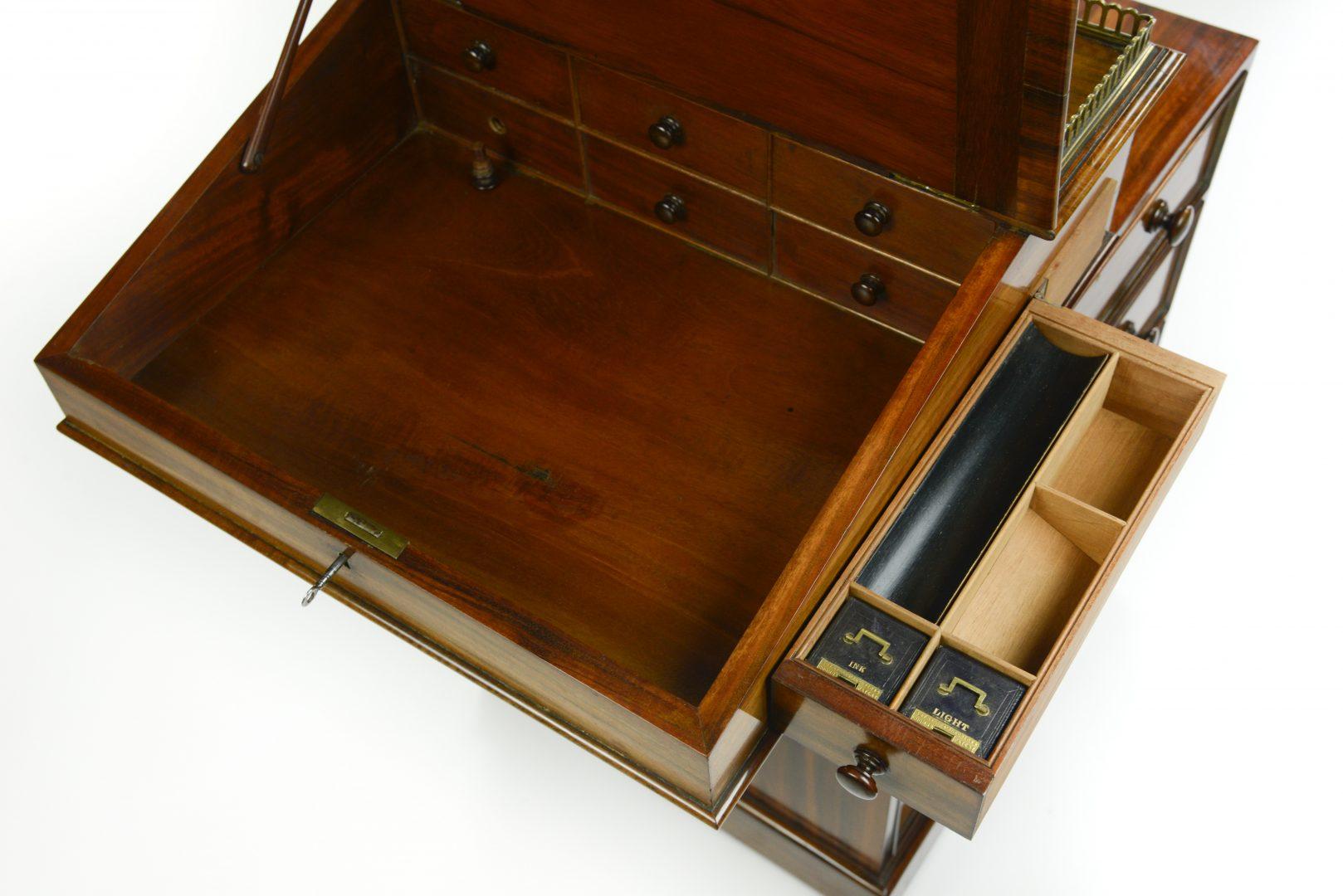 Regency Rosewood Davenport Stamped Hindley & Son Late Miles and Edwards In Good Condition In Northwich, GB