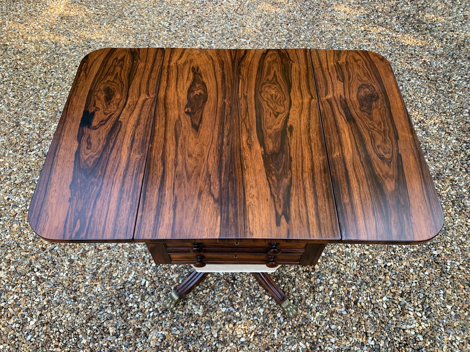 Regency Rosewood Drop Leaf Work Table 2