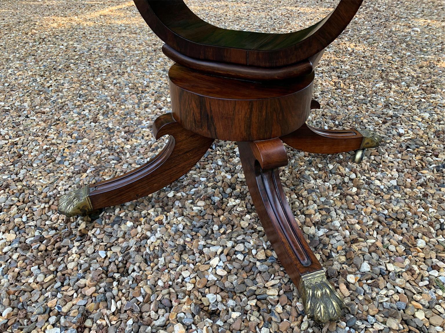 Regency Rosewood Drop Leaf Work Table 5