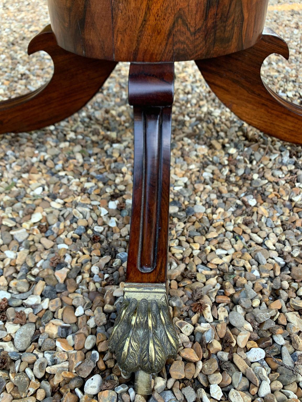 Regency Rosewood Drop Leaf Work Table 6