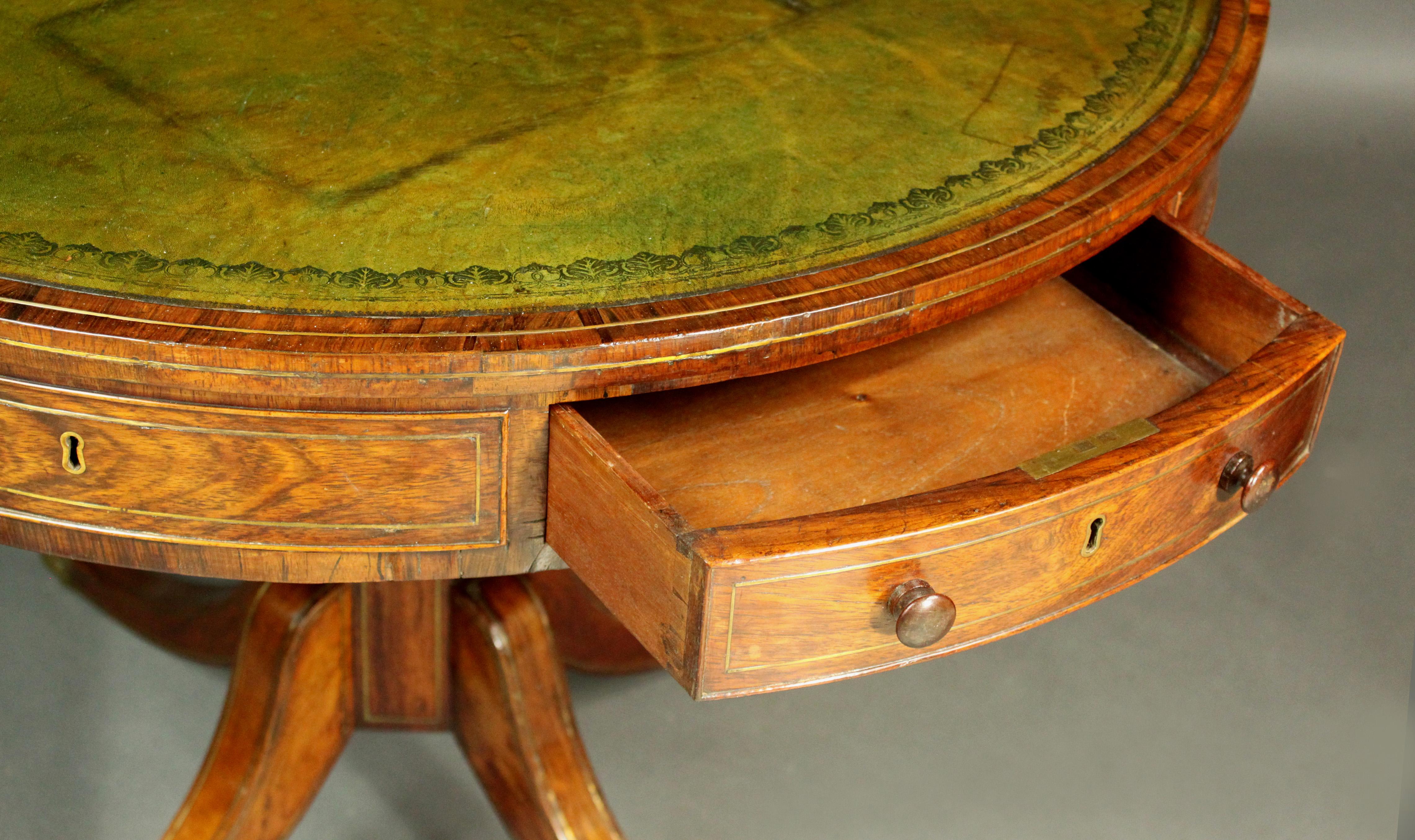 Regency Rosewood Drum Table For Sale 1