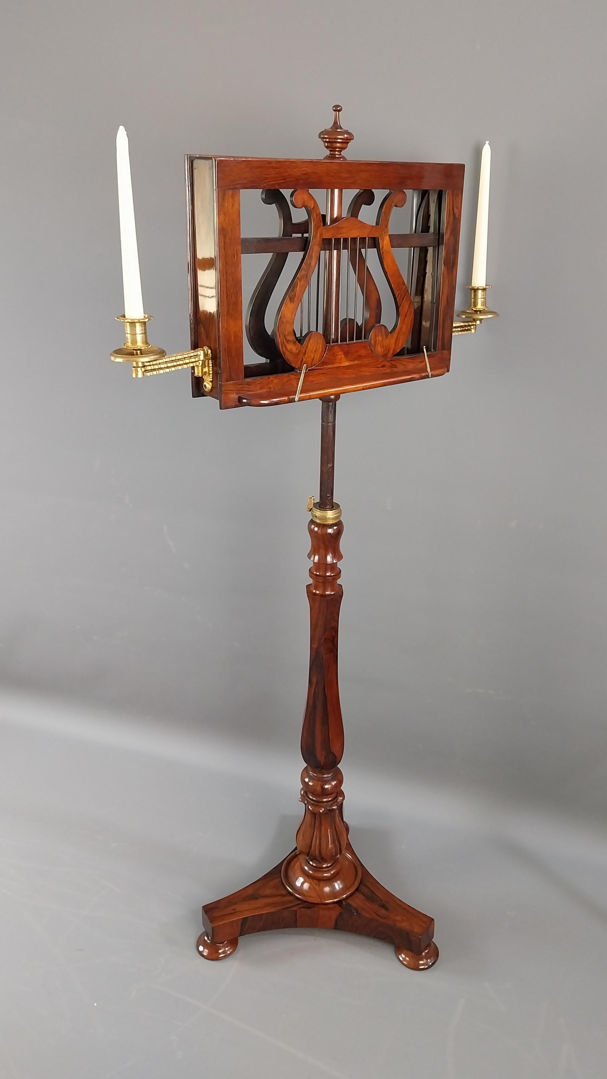 British Regency Rosewood Duet Music Stand For Sale