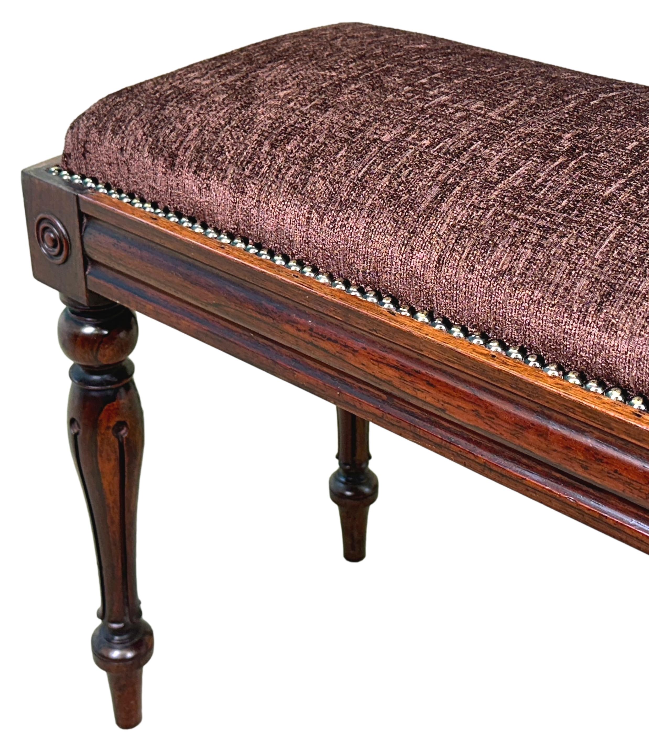 English Regency Rosewood Duet Stool