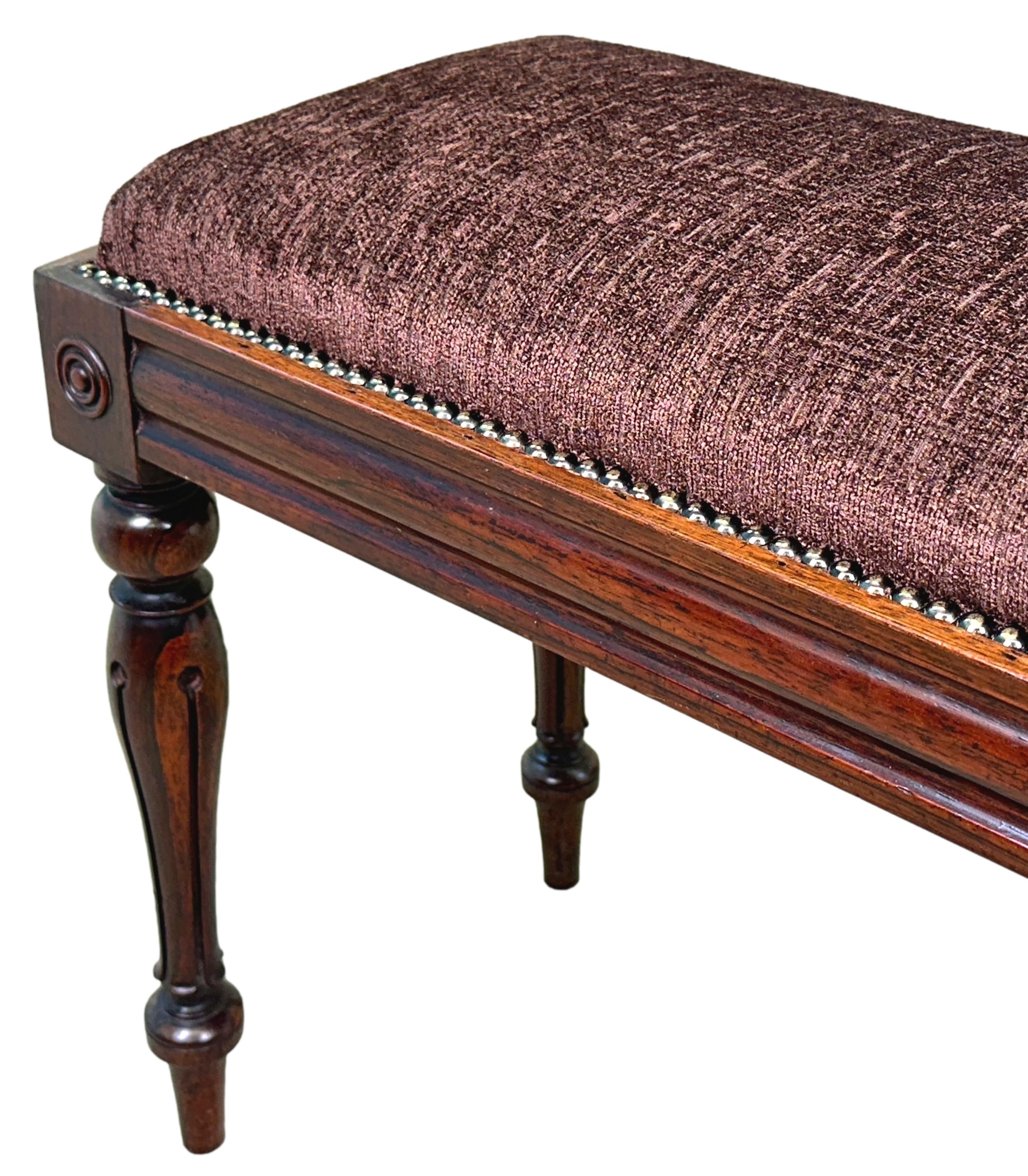 English Regency Rosewood Duet Stool For Sale