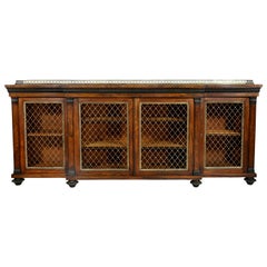 Regency Rosewood, Ebonized and Bronze Mounted Credenza or Cabinet By Gillows