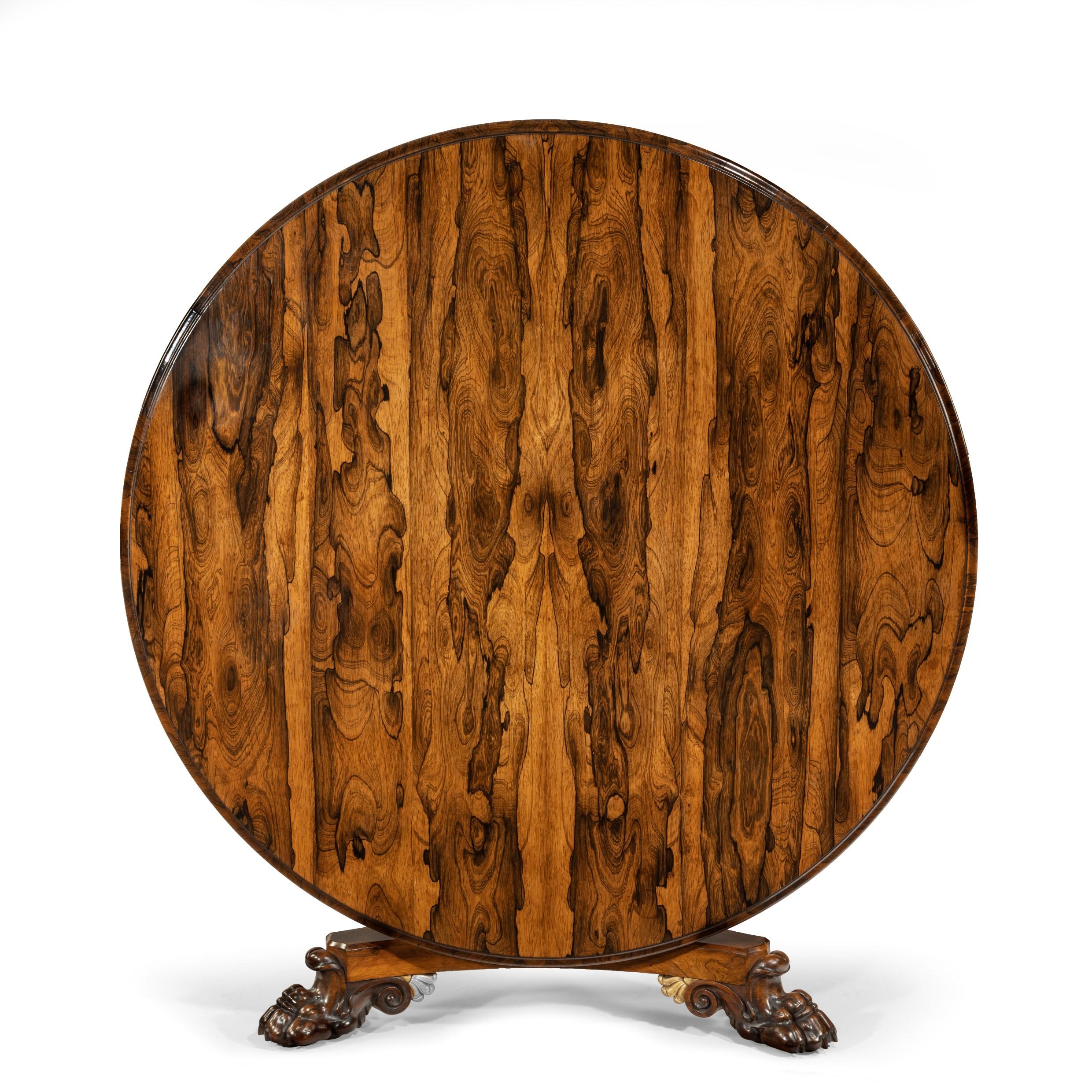 Regency-Tisch aus Palisanderholz mit fünf Füßen und Klappdeckel Englisch, um 1815 im Angebot 1