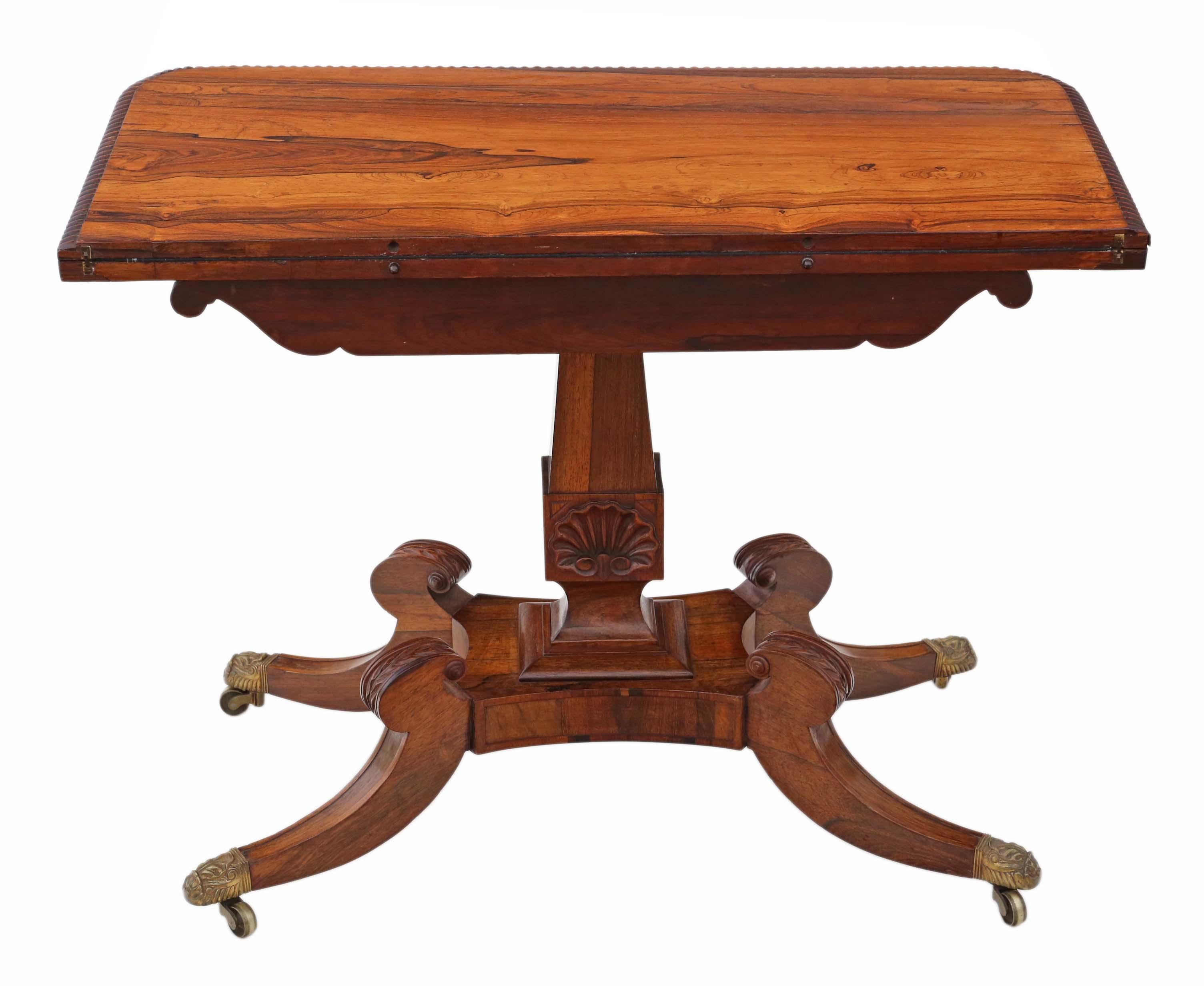 Early 19th Century Regency Rosewood Folding Card Console Table