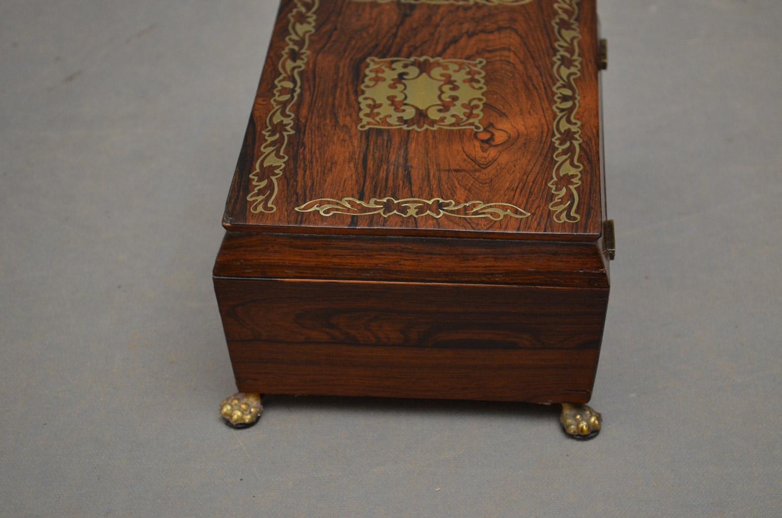 Regency Rosewood Jewelry Box (19. Jahrhundert)