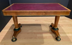 Regency Walnut Leather Top Library Table