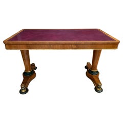 Antique Regency Rosewood Leather Top Library Table