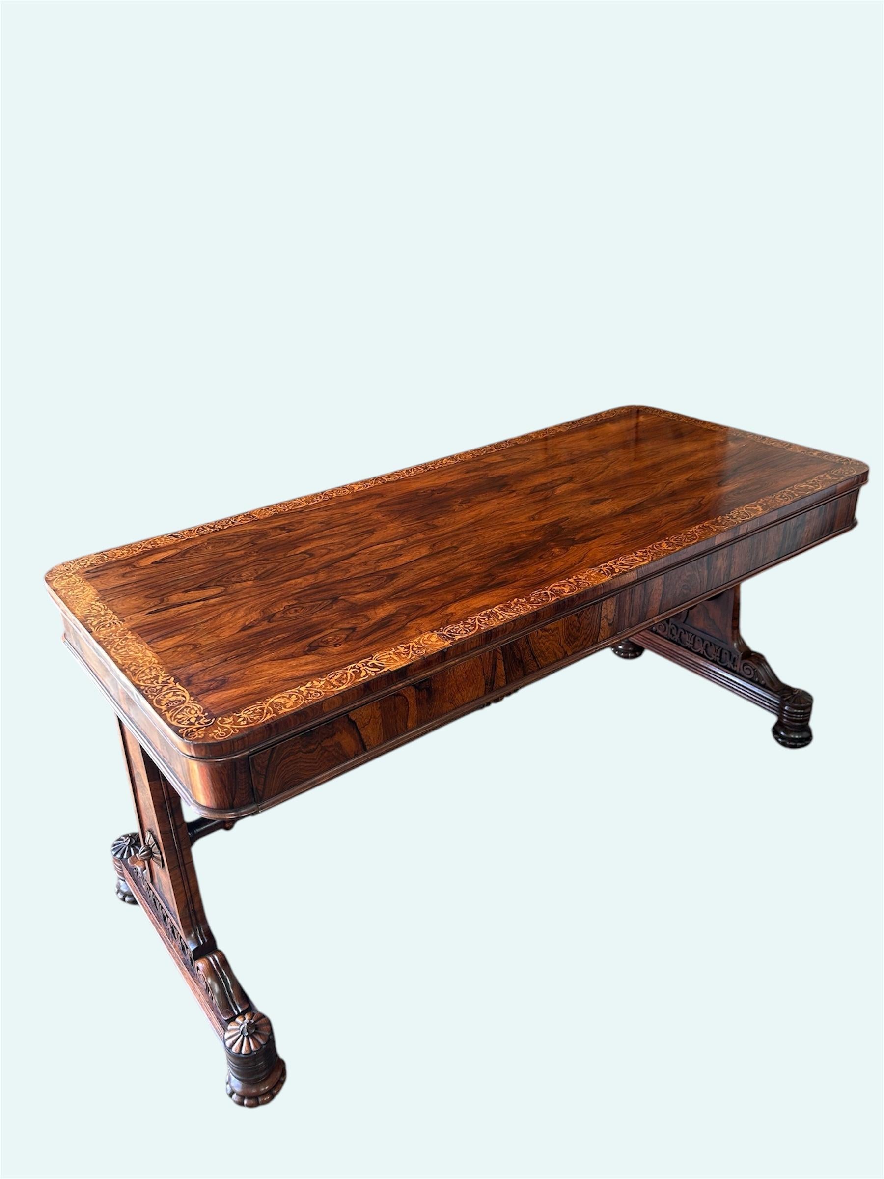 English Regency Rosewood Library Table Attributed To Gillows For Sale