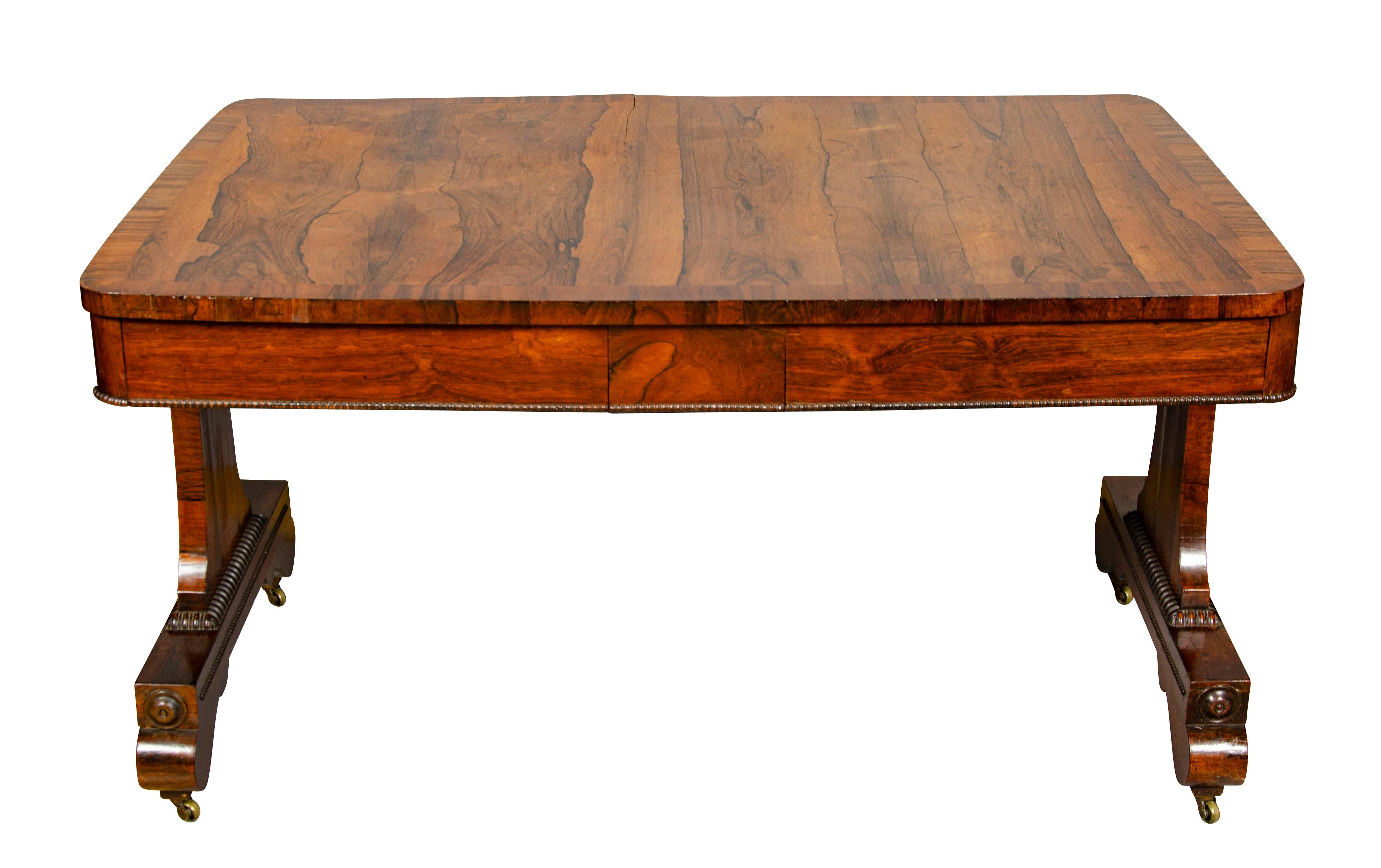 English Regency Rosewood Library Table For Sale
