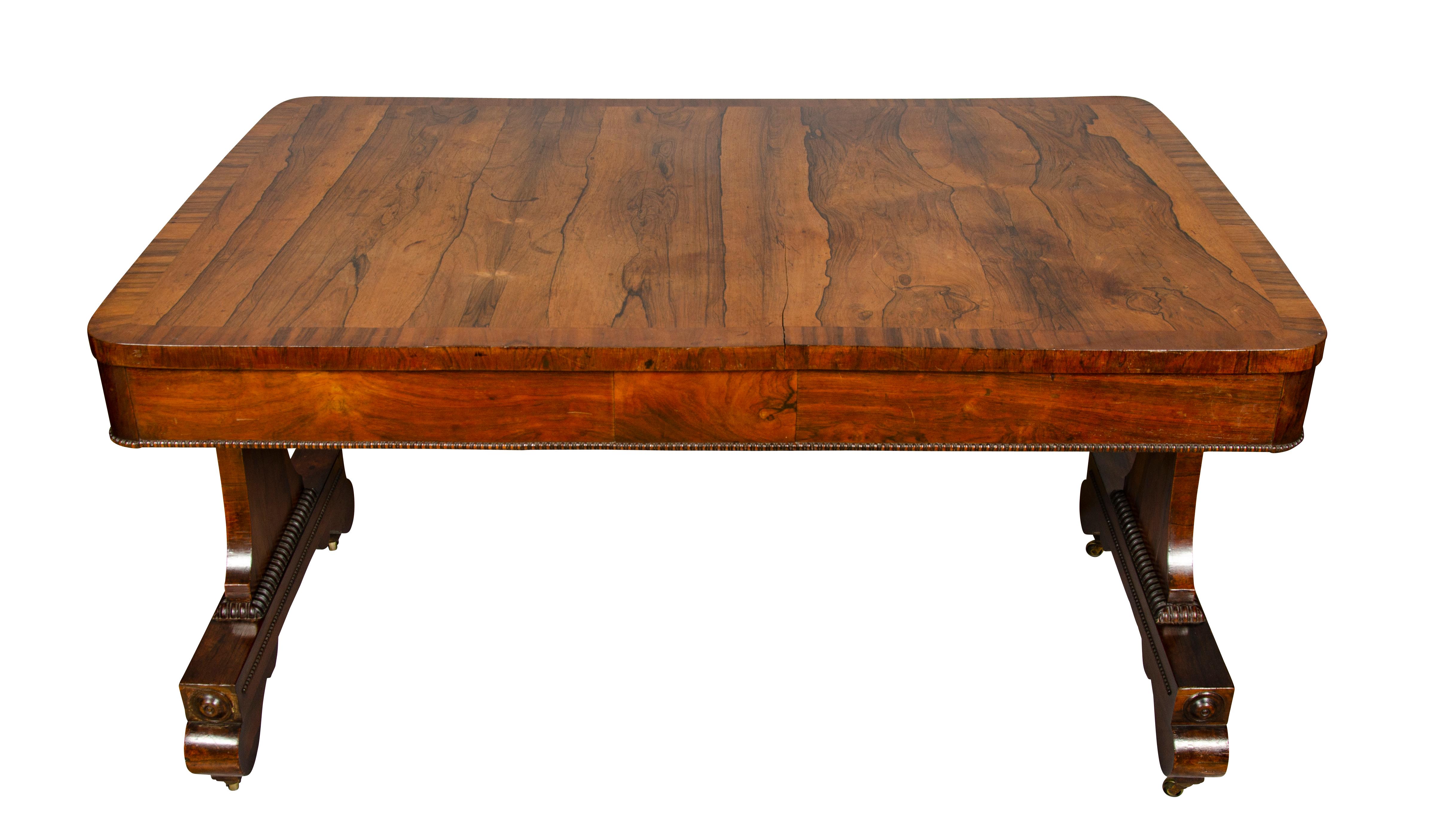 Early 19th Century Regency Rosewood Library Table For Sale