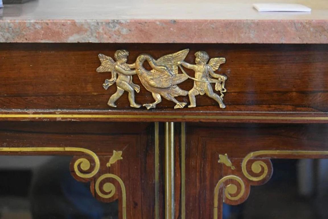 British Regency Rosewood Marble Top Cabinet, circa 1815