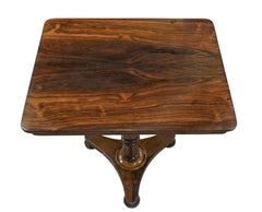 Regency Rosewood Oblong Lamp Table on Triform Base and Turned Feet