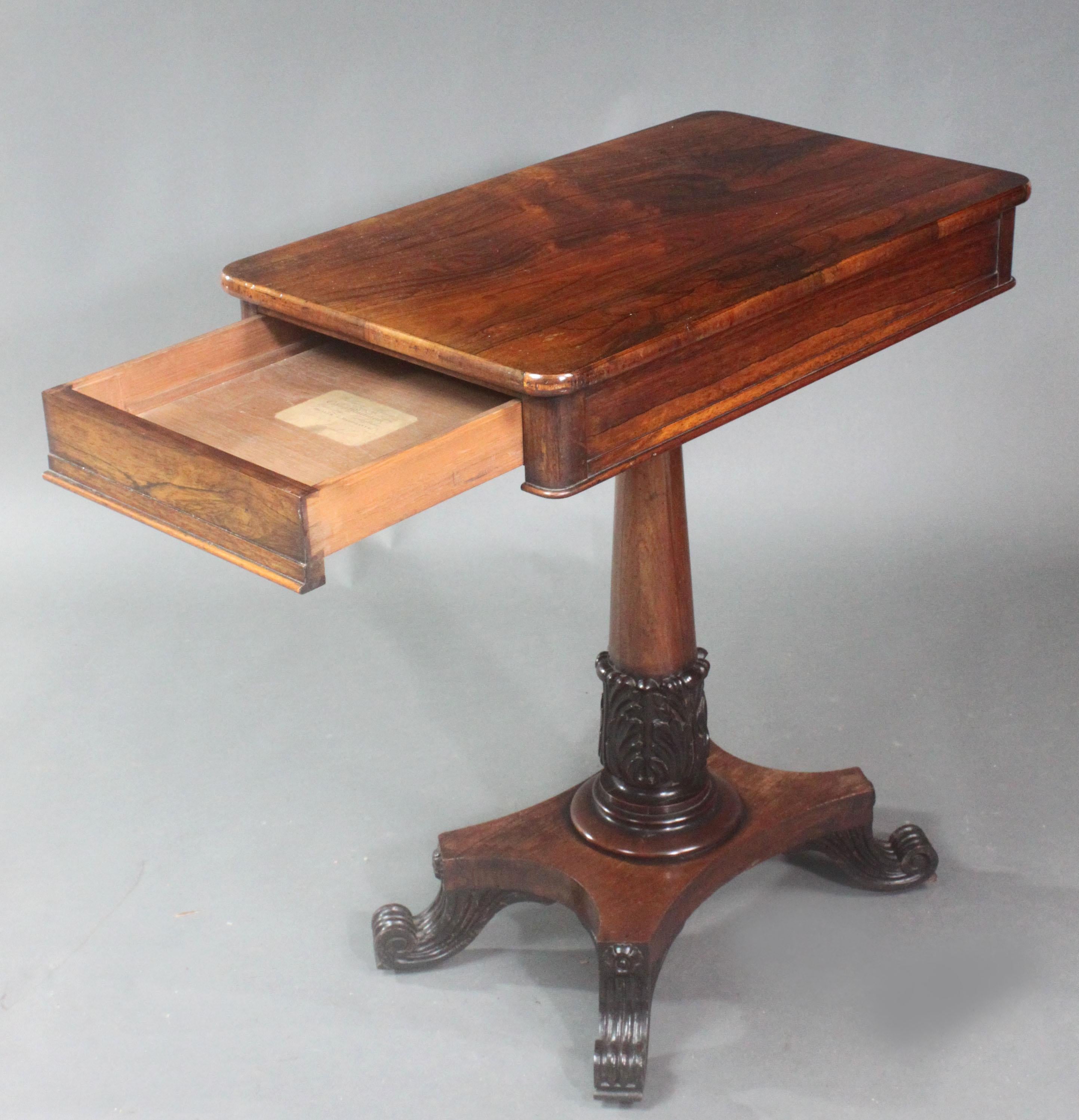 English Regency Rosewood Occasional Table For Sale