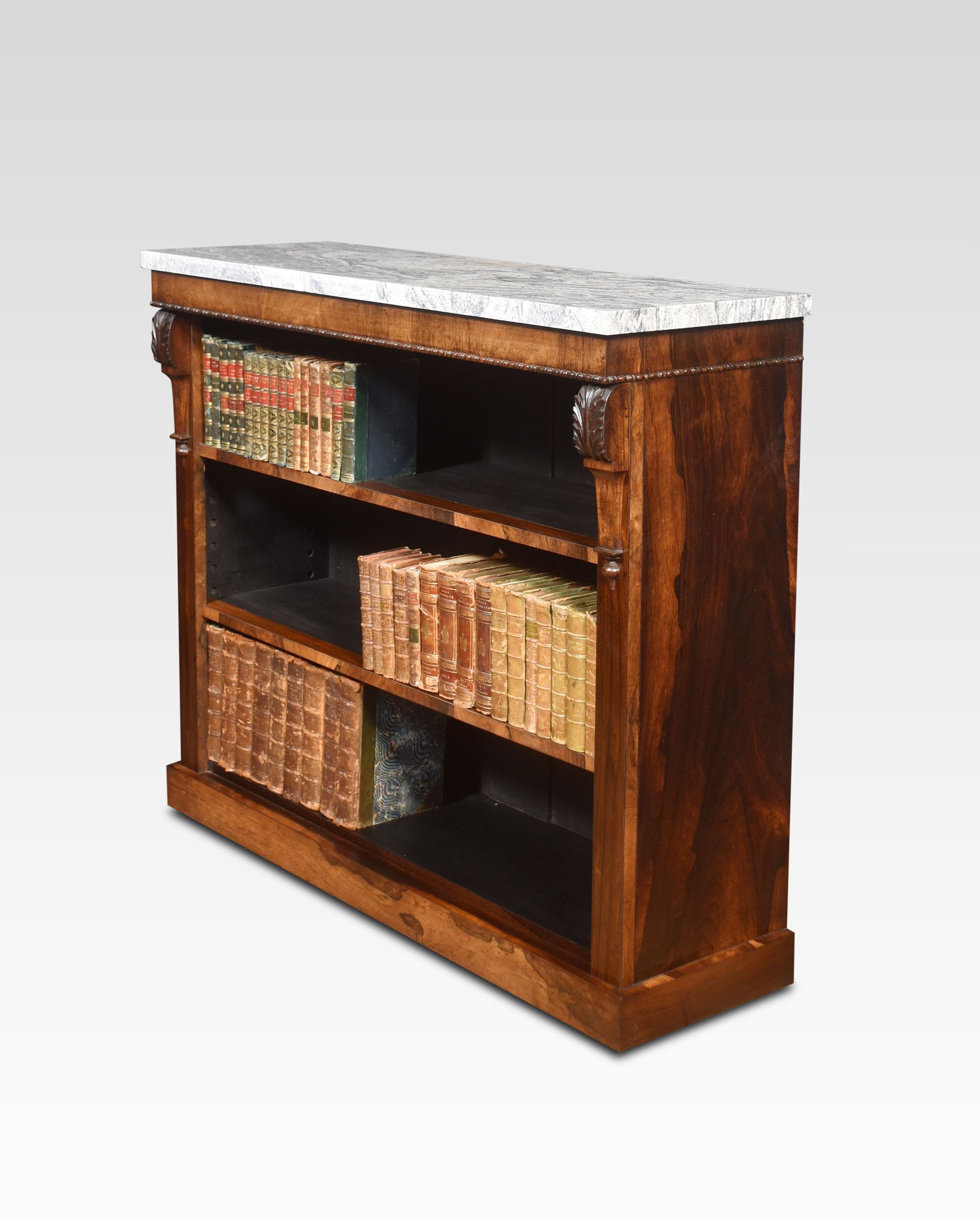 British Regency Rosewood Open Bookcase For Sale