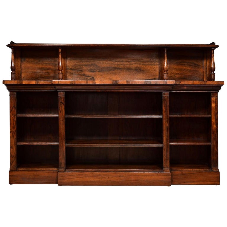 Regency Rosewood Open Bookcase For Sale at 1stDibs