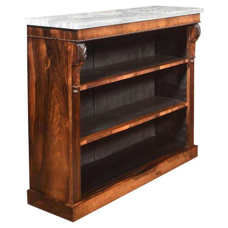 Regency Rosewood Open Bookcase For Sale at 1stDibs