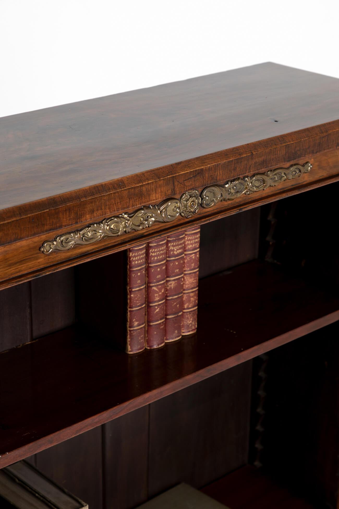 19th Century Regency Rosewood Open Bookcase on a Raised Plinth Base, circa 1815