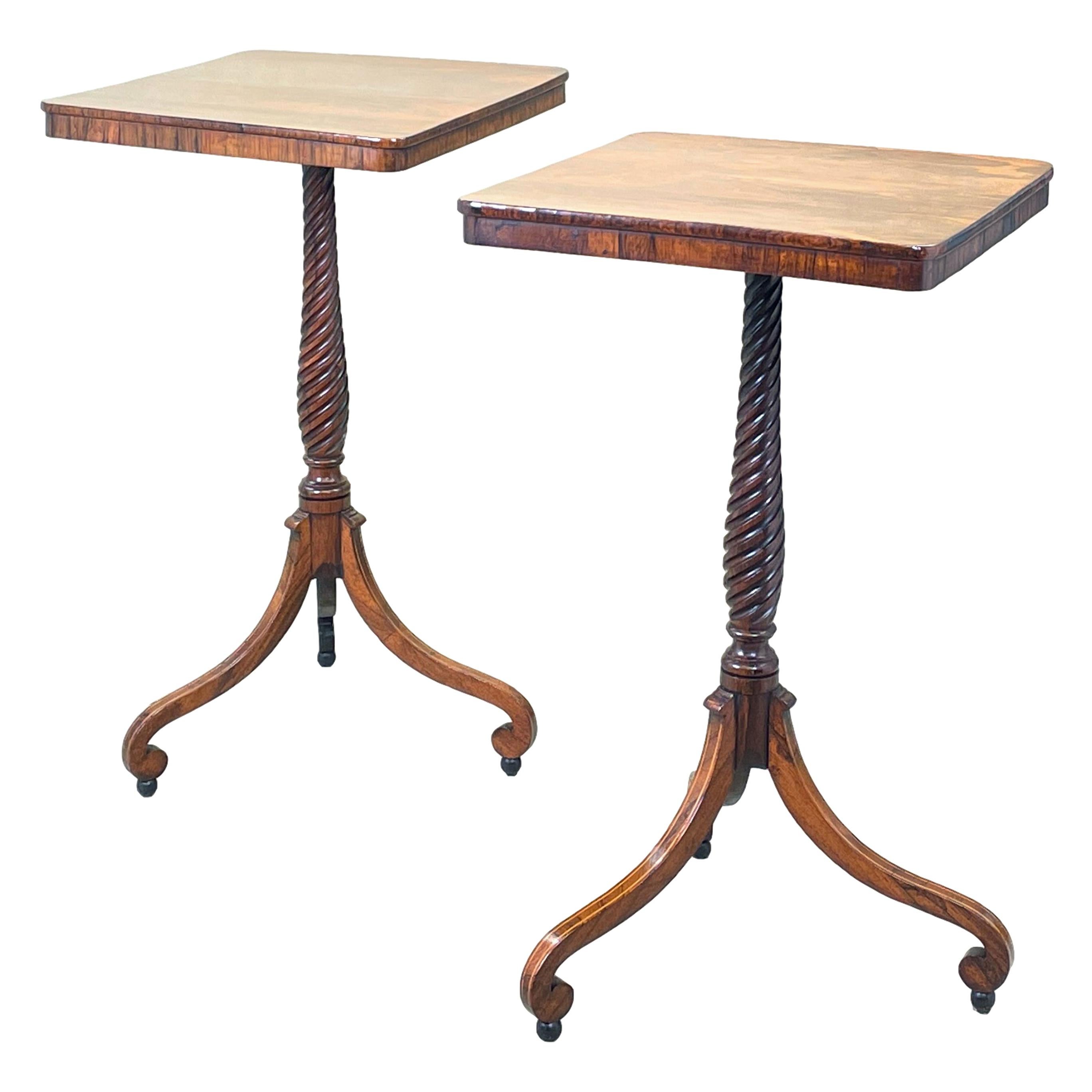 Regency Rosewood Pair of Wine Tables For Sale