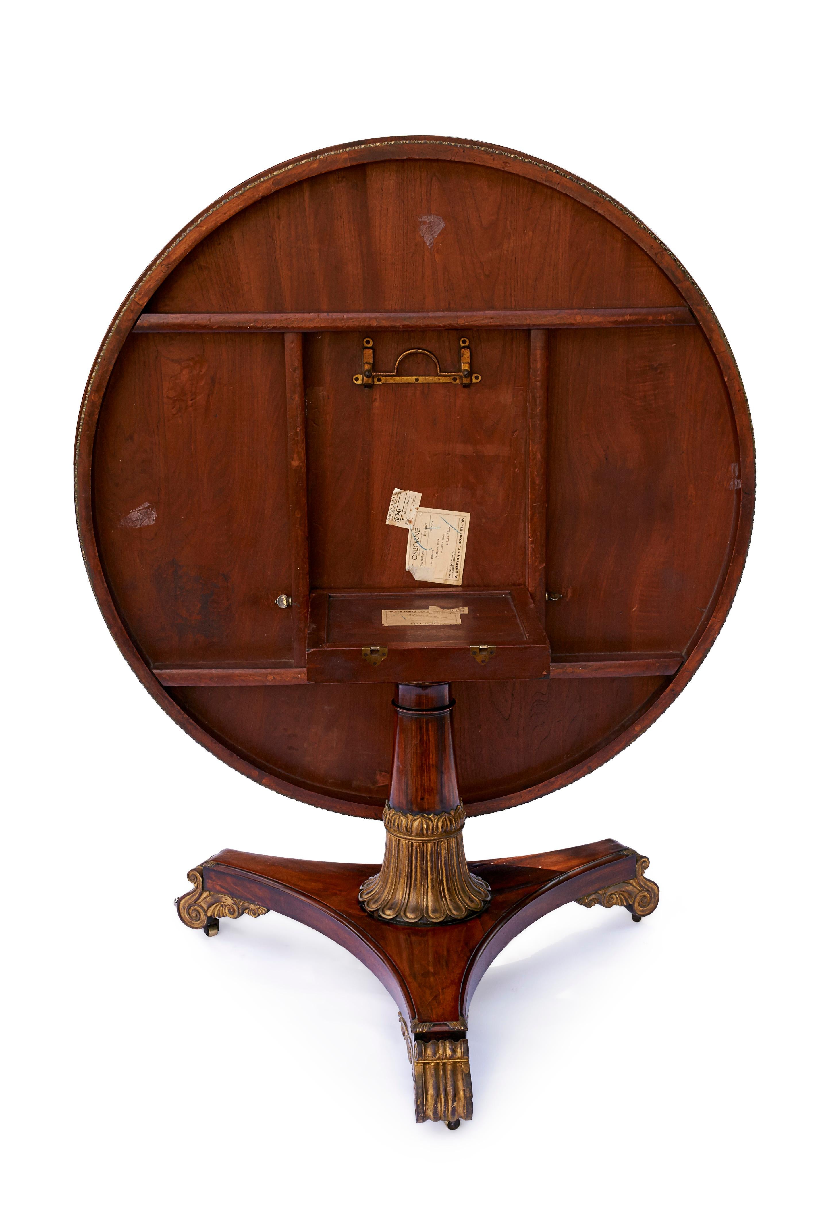English Regency Rosewood Pedestal Table For Sale