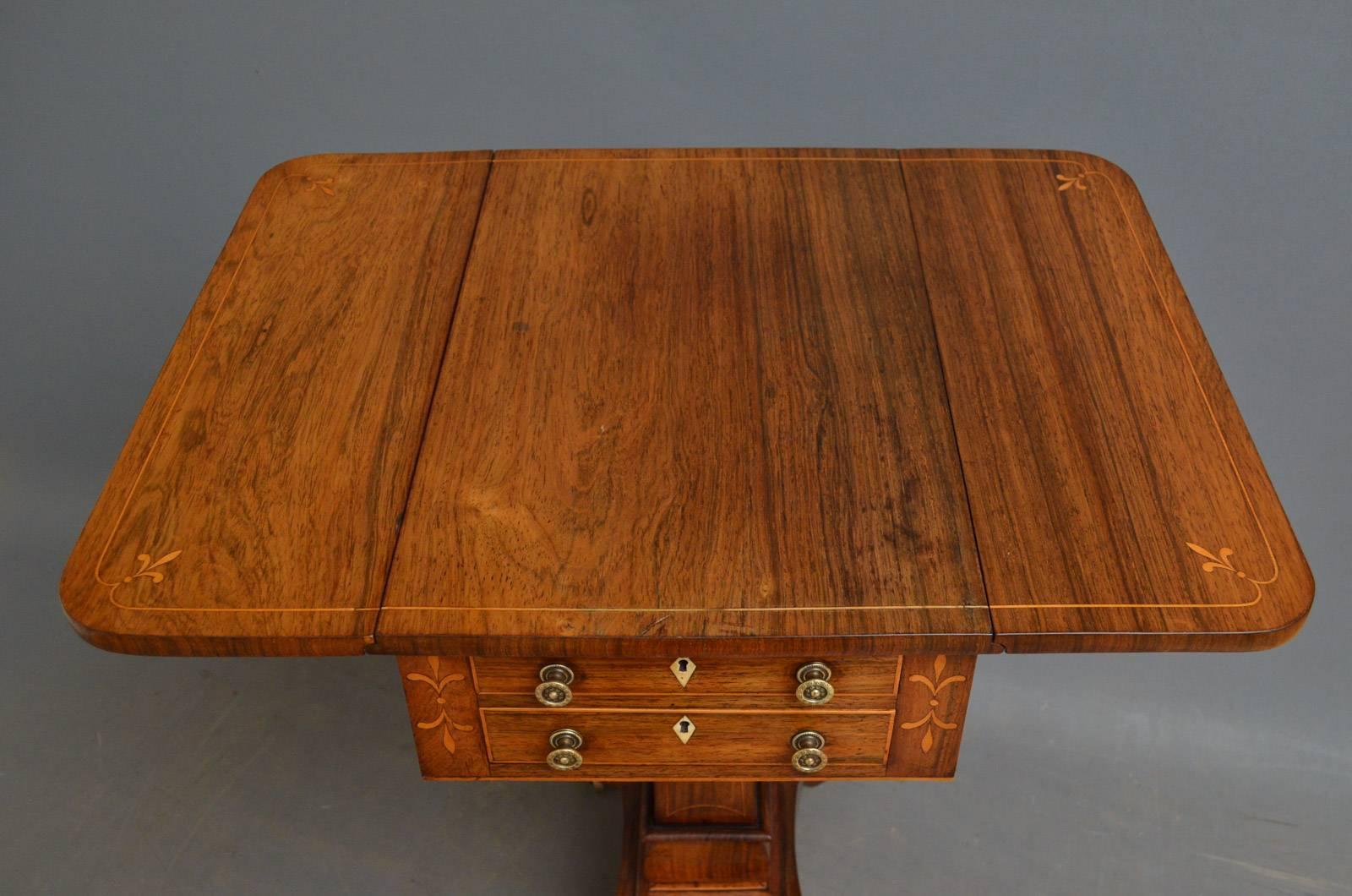 English Regency Rosewood Pembroke Table For Sale