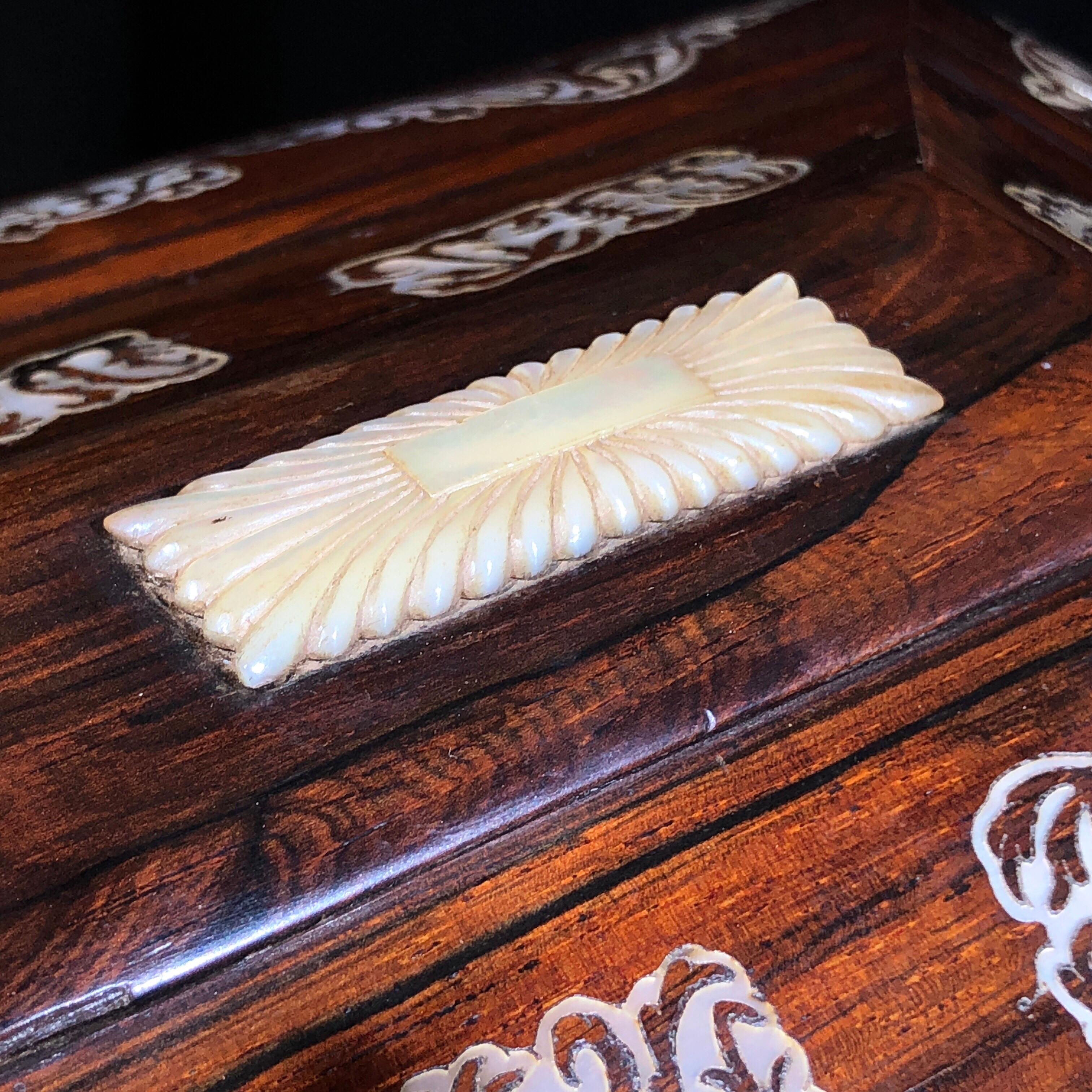 Regency Rosewood Sarcophagus Shape Sewing Box with Contents, Musical Works, 1825 For Sale 5